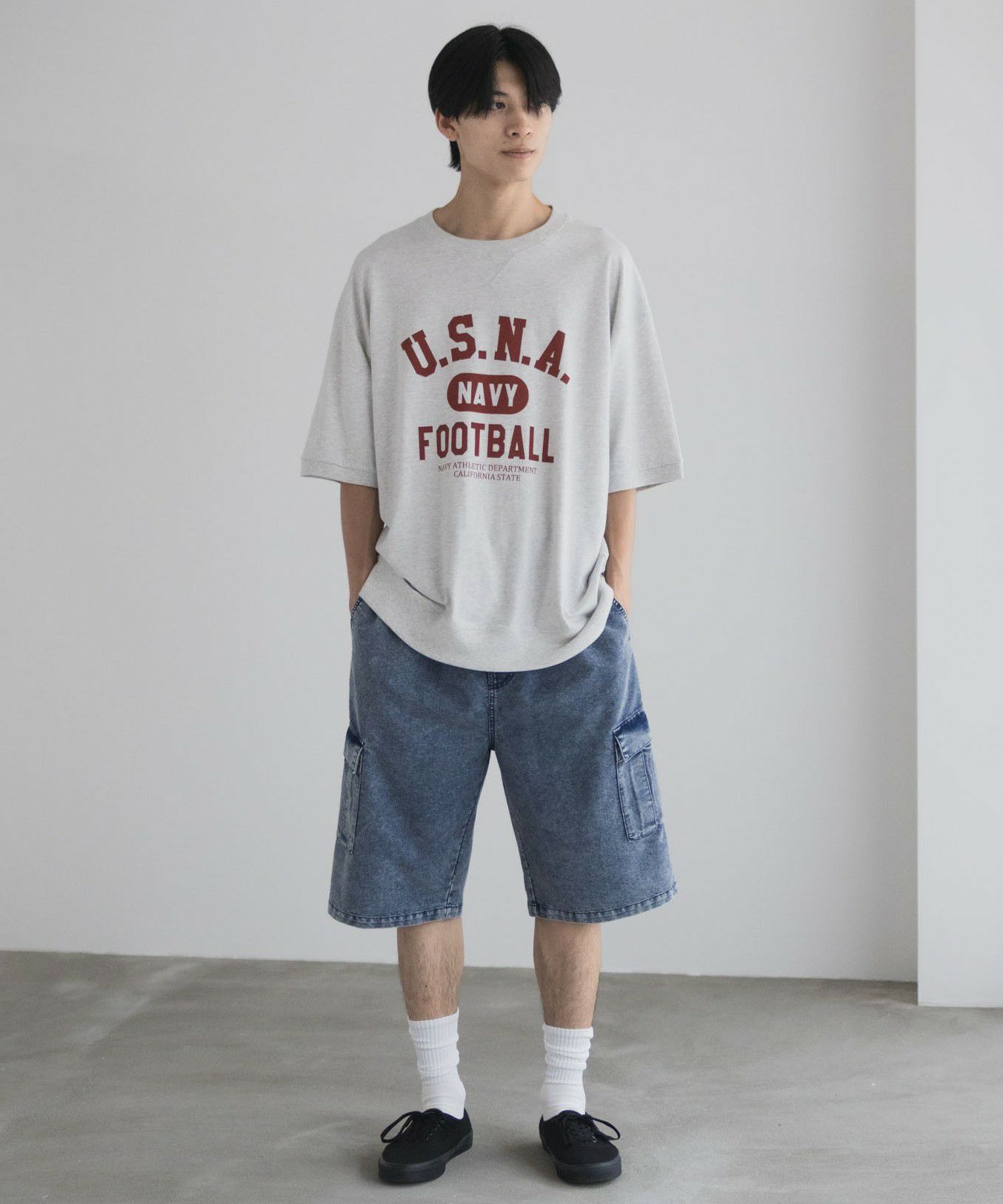 NAVY  カレッジスウェットTシャツ メンズ メール便 対応商品商品サムネイル-35