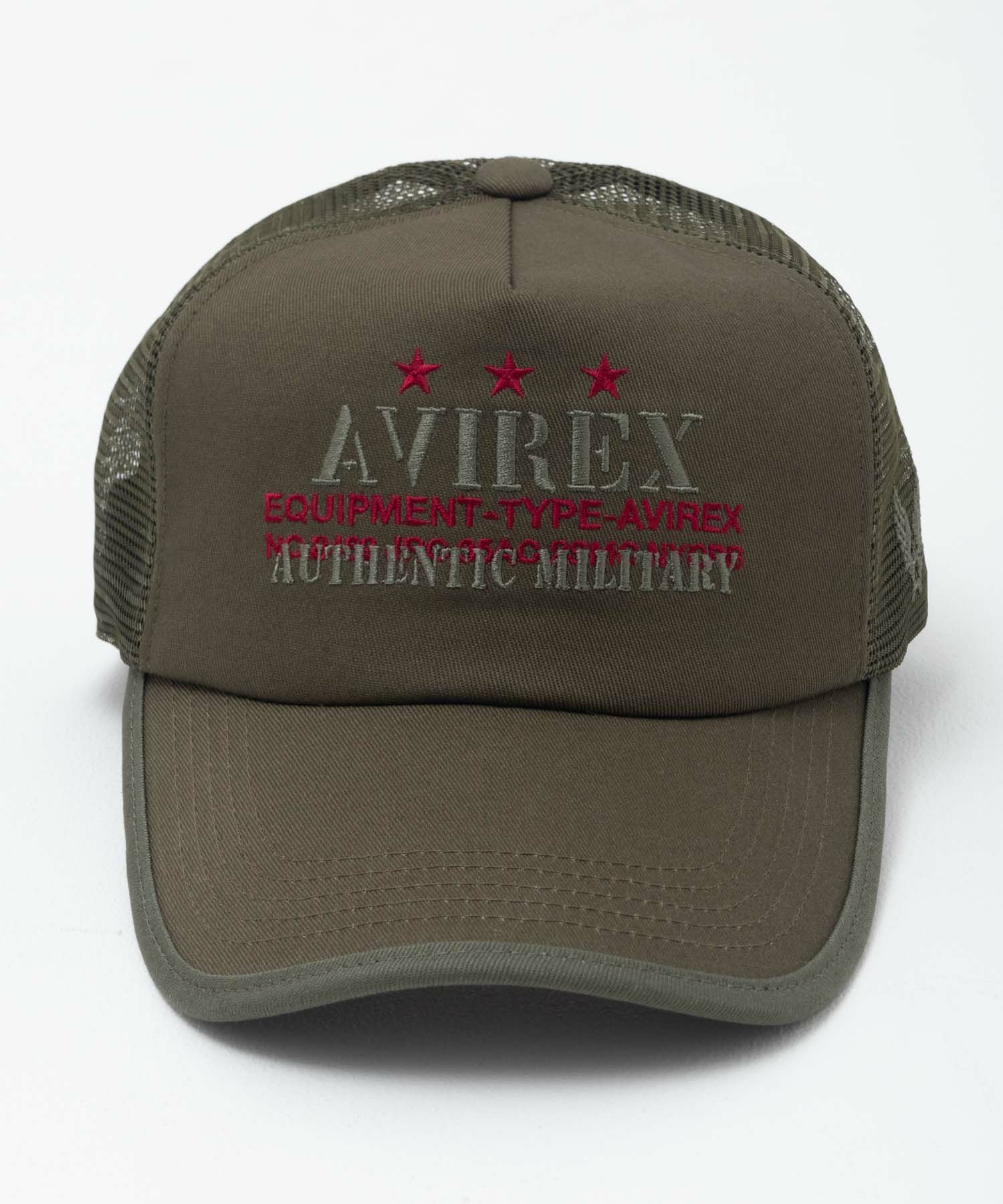 AVIREX スターモチーフ パイピングメッシュキャップ メンズ