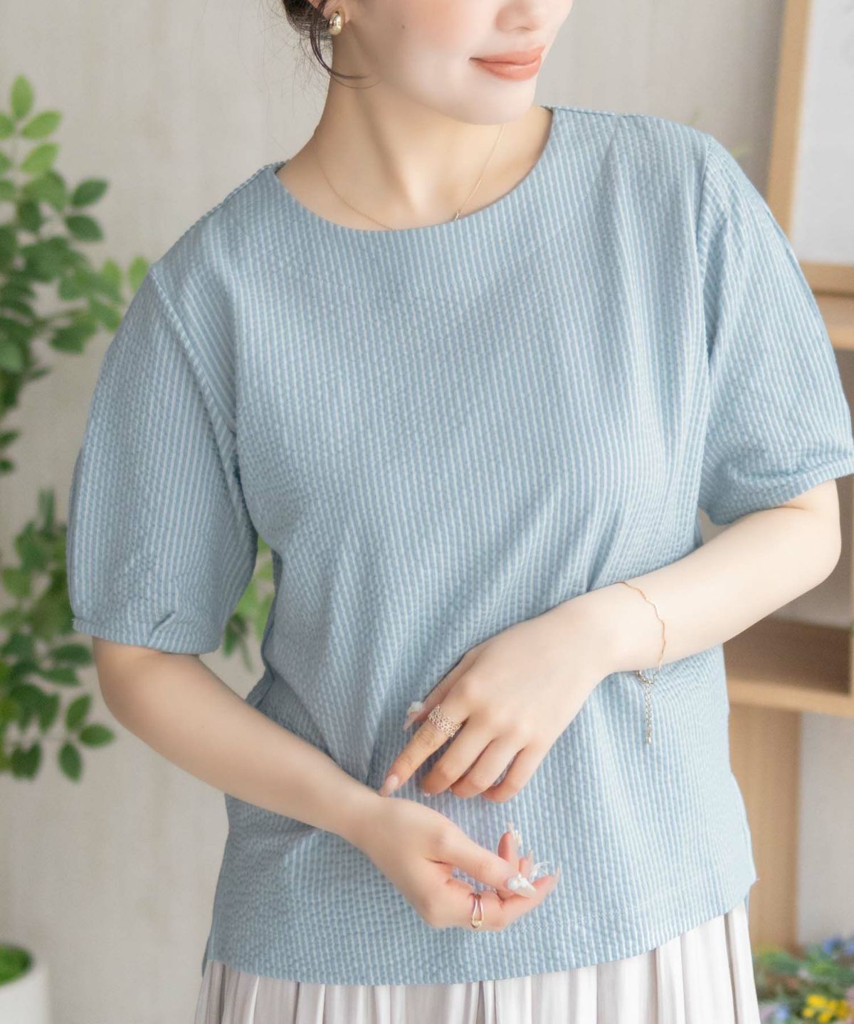 nAvy 袖タックプルオーバー レディース