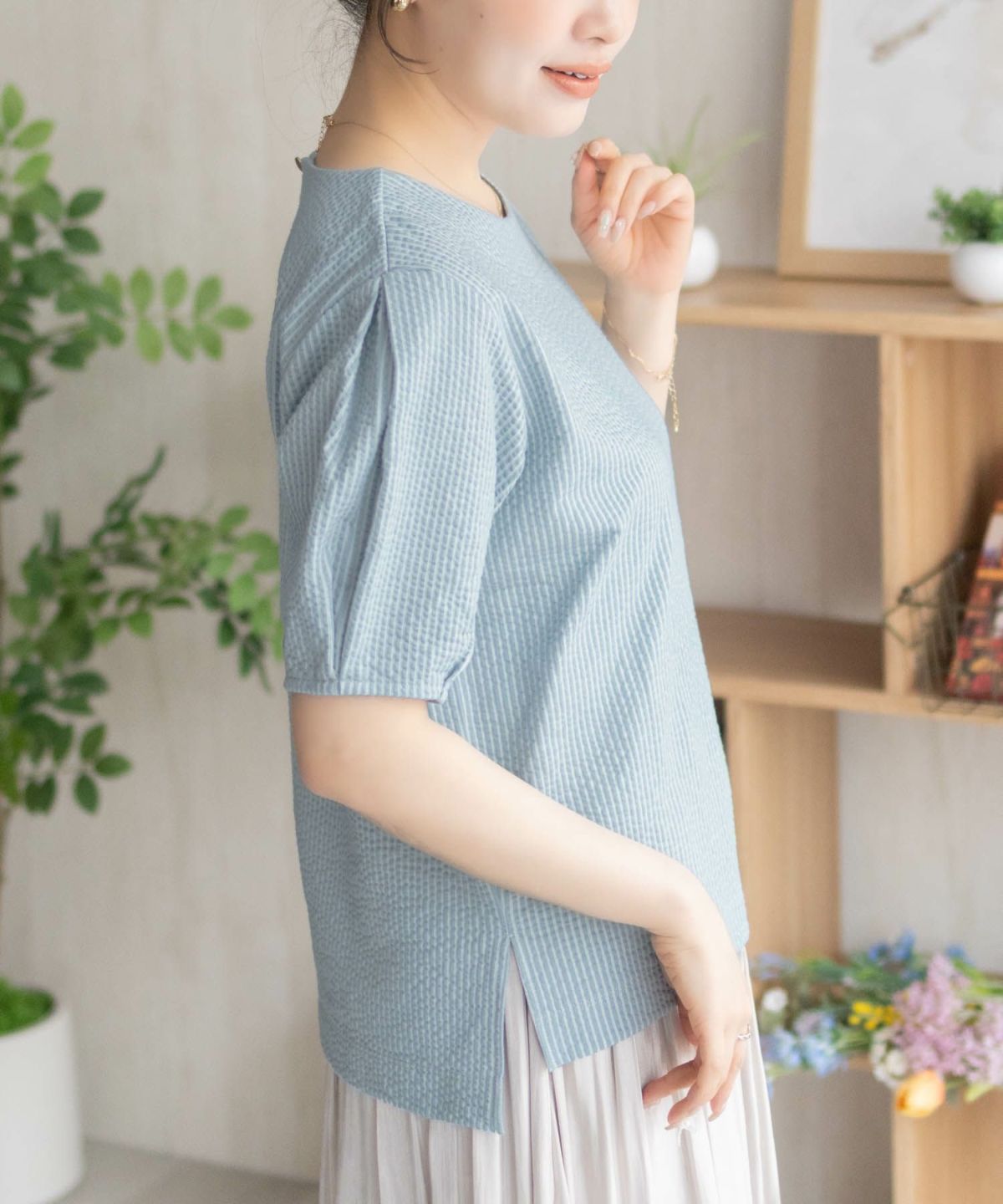 nAvy 袖タックプルオーバー レディース