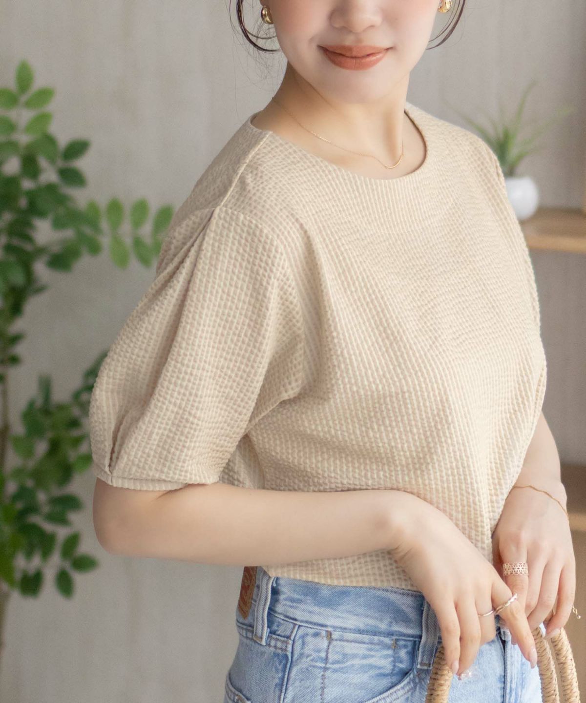 nAvy 袖タックプルオーバー レディース