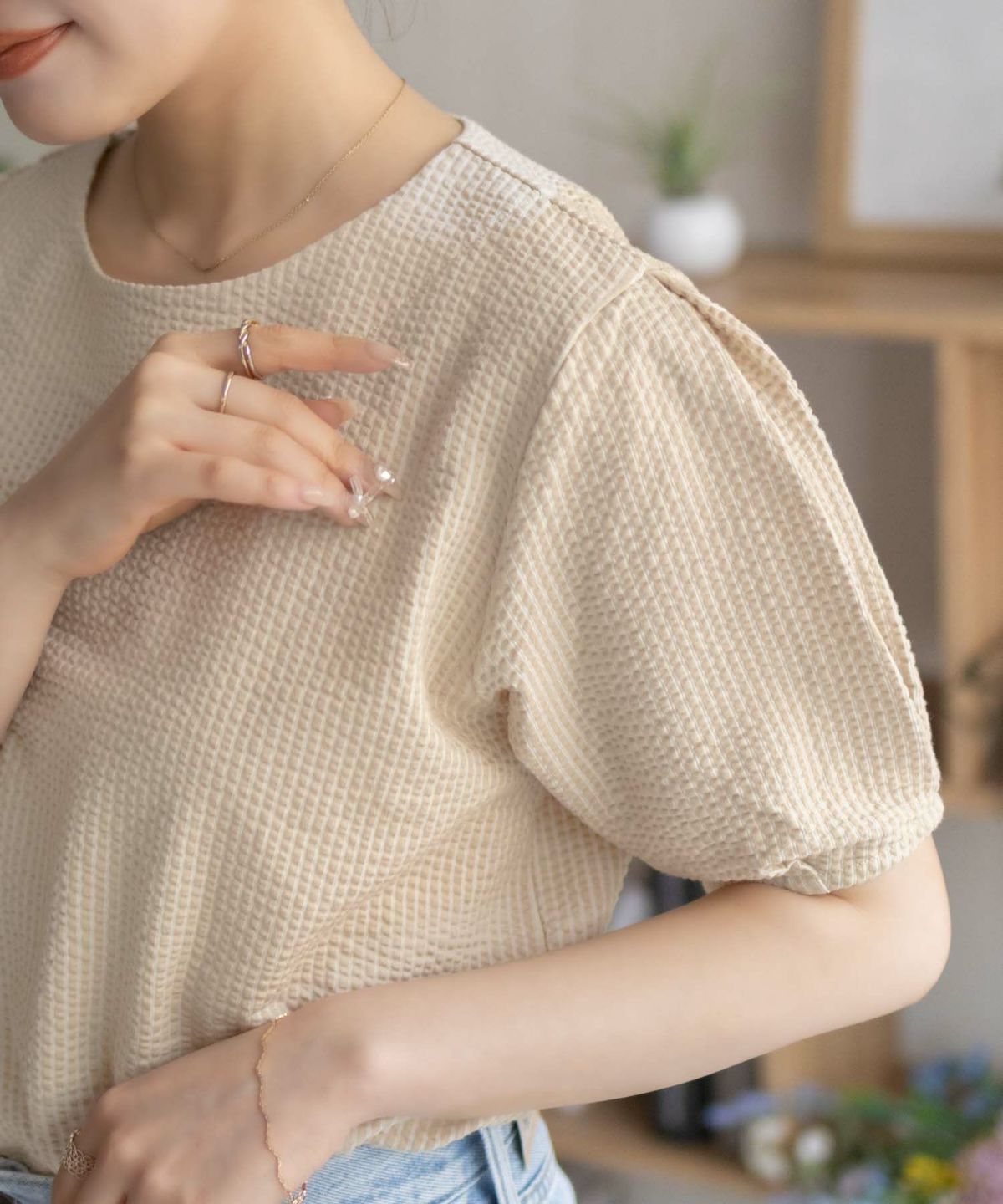 nAvy 袖タックプルオーバー レディース