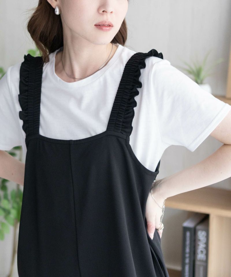 nAvy  ポリツイルサロペットアンサンブル レディース商品画像-4