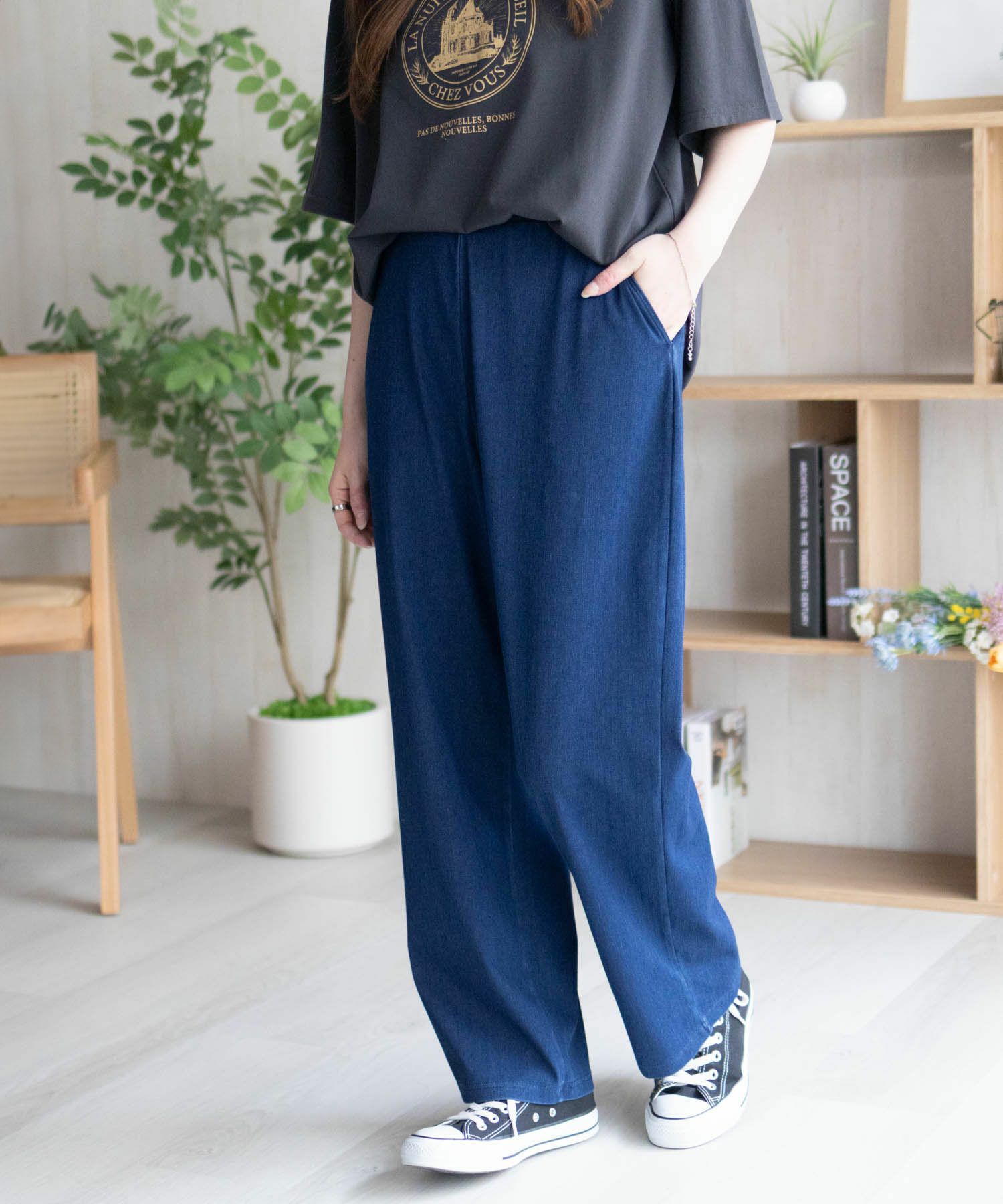 nAvy SARARI ひんやりフローズンセミワイドパンツ レディース