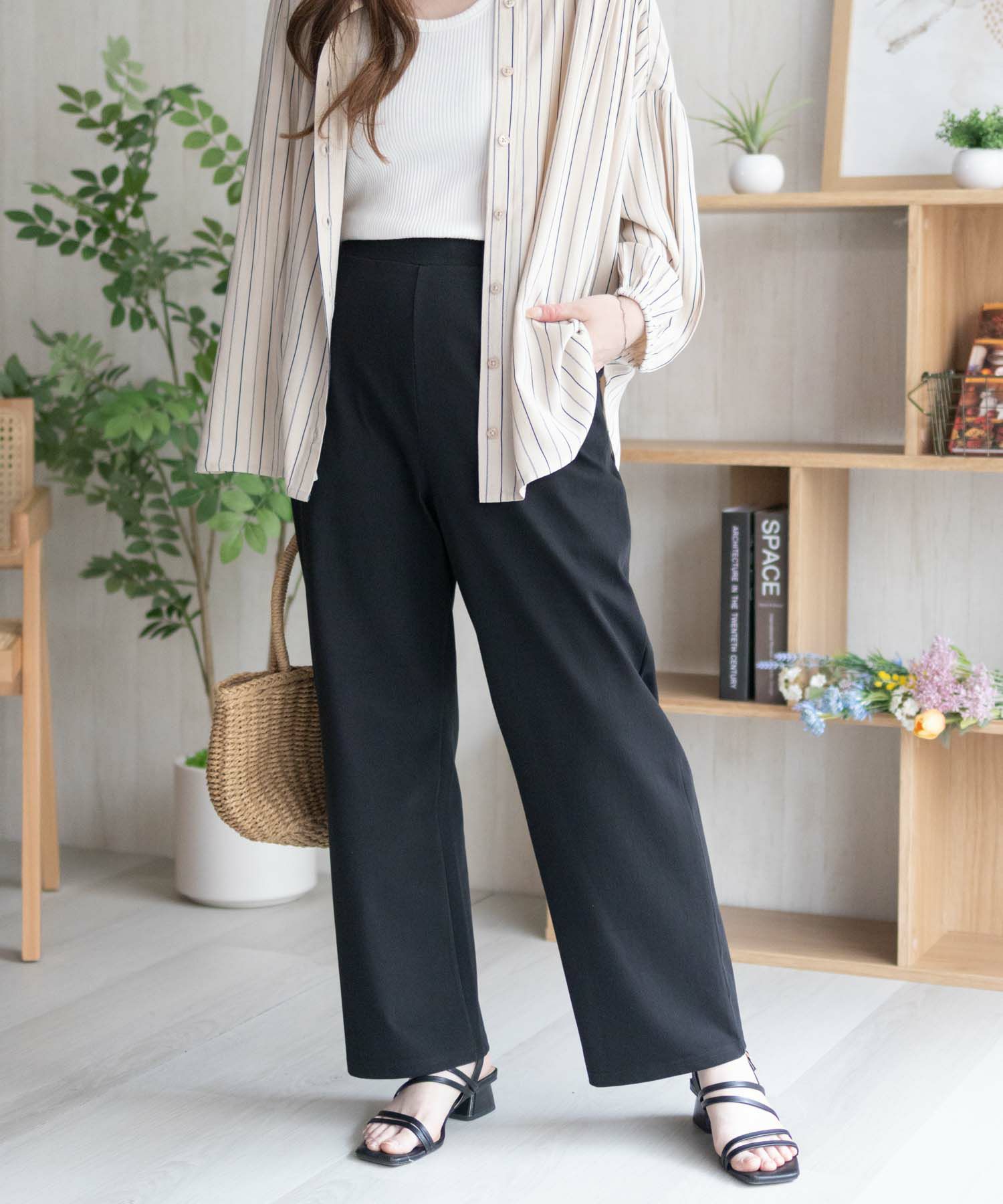 nAvy SARARI  ひんやりフローズンセミワイドパンツ レディース商品サムネイル-6