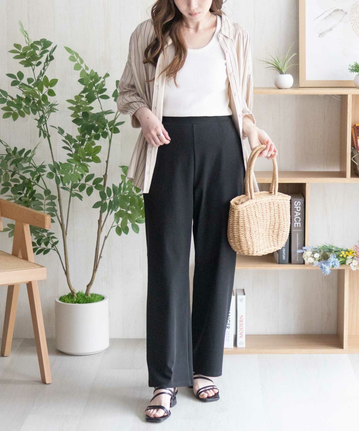 nAvy SARARI ひんやりフローズンセミワイドパンツ レディース