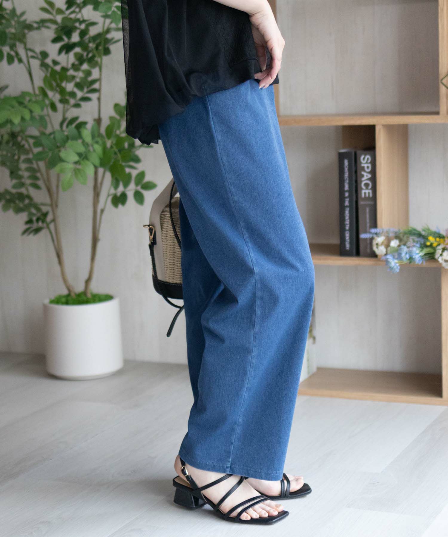 nAvy SARARI ひんやりフローズンセミワイドパンツ レディース