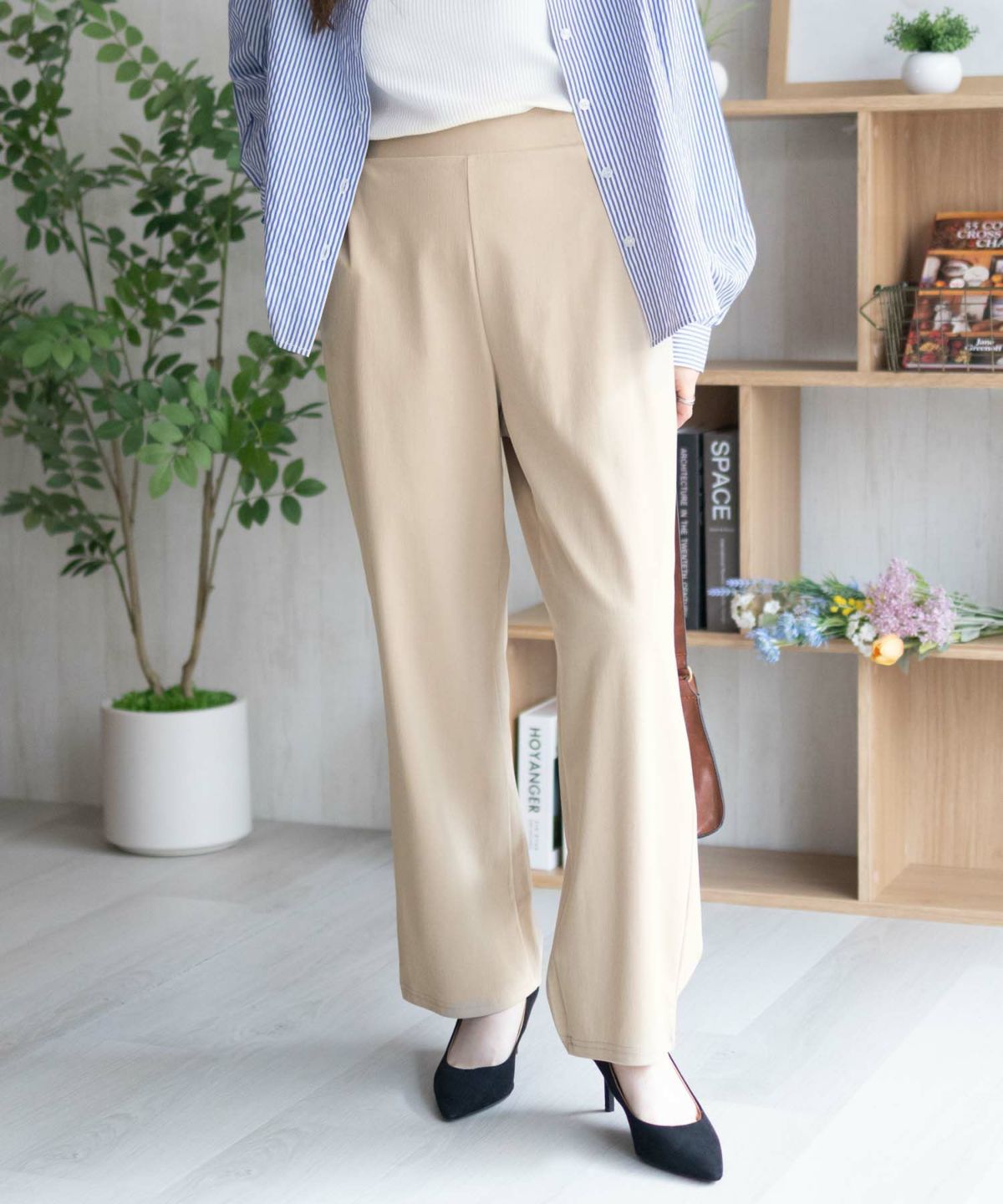 nAvy SARARI ひんやりフローズンセミワイドパンツ レディース