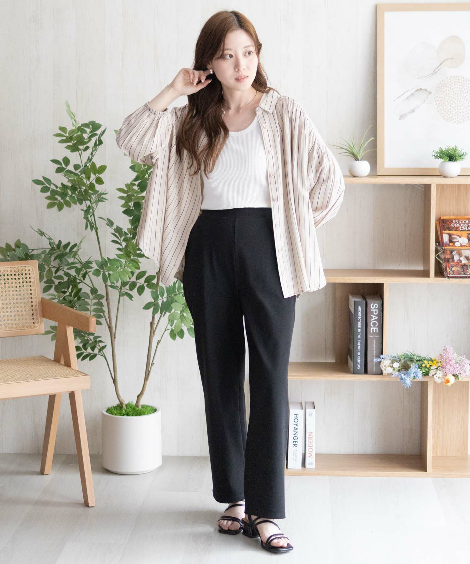 nAvy SARARI ひんやりフローズンセミワイドパンツ レディース