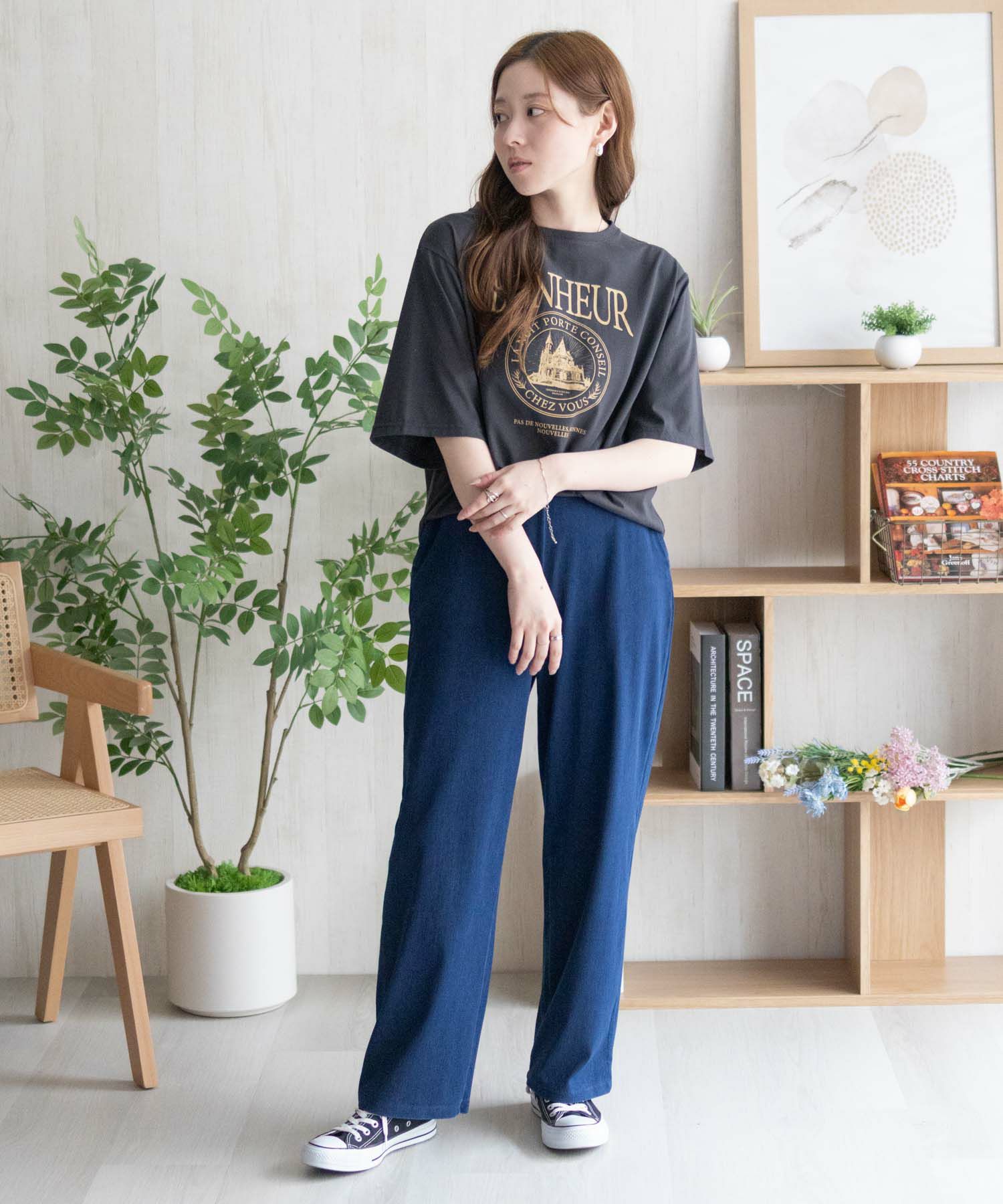 nAvy SARARI ひんやりフローズンセミワイドパンツ レディース