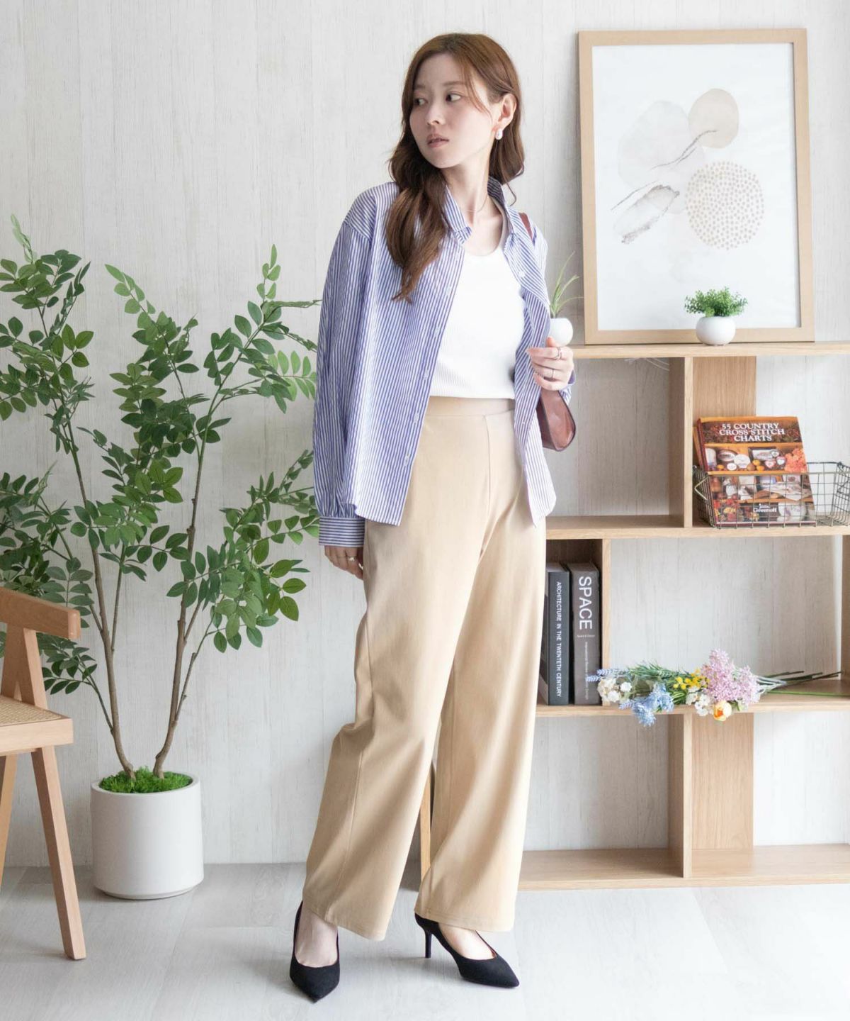 nAvy SARARI ひんやりフローズンセミワイドパンツ レディース