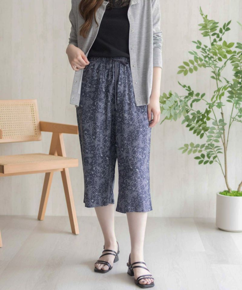 nAvy SARARI  レーヨンステテコ フラワー柄 レディース商品画像-1