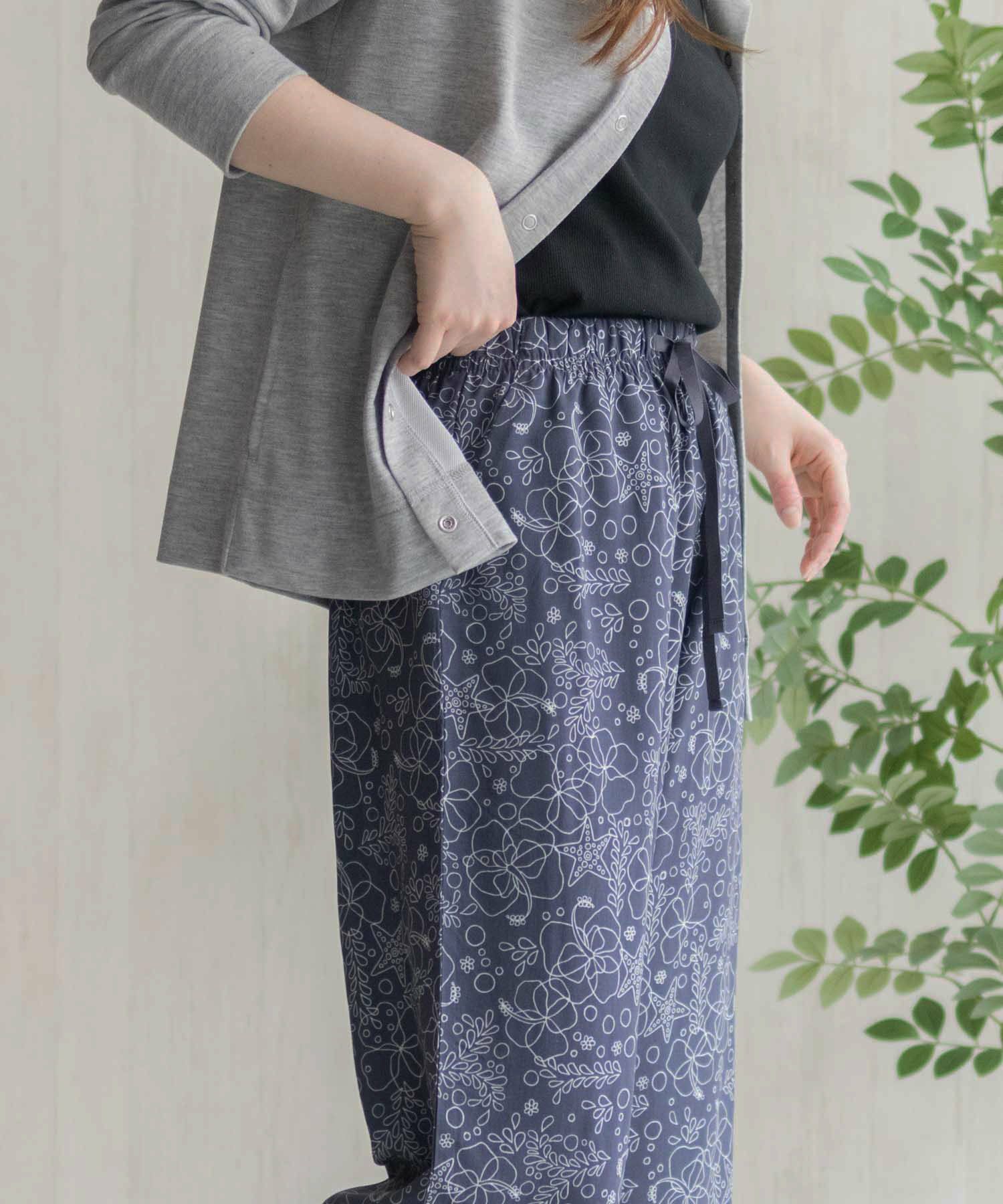 nAvy SARARI レーヨンステテコ フラワー柄 レディース