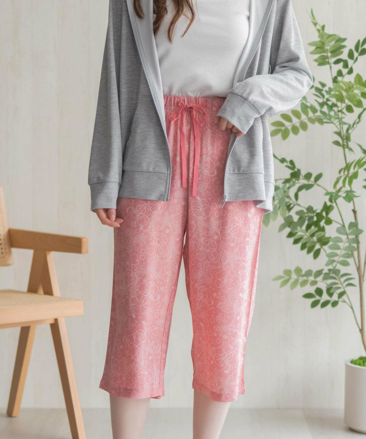 nAvy SARARI レーヨンステテコ フラワー柄 レディース