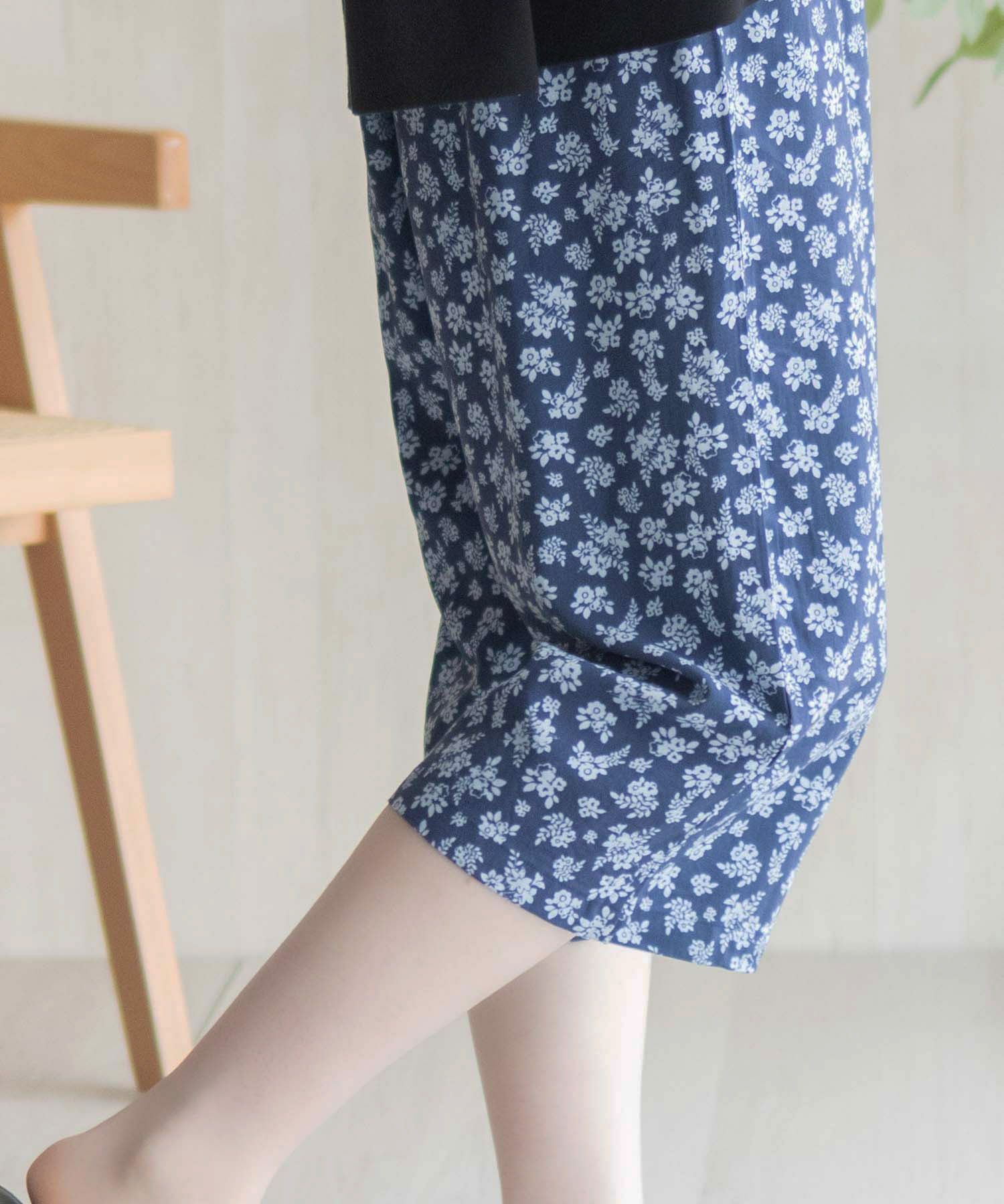 nAvy SARARI レーヨンステテコ フラワー柄 レディース