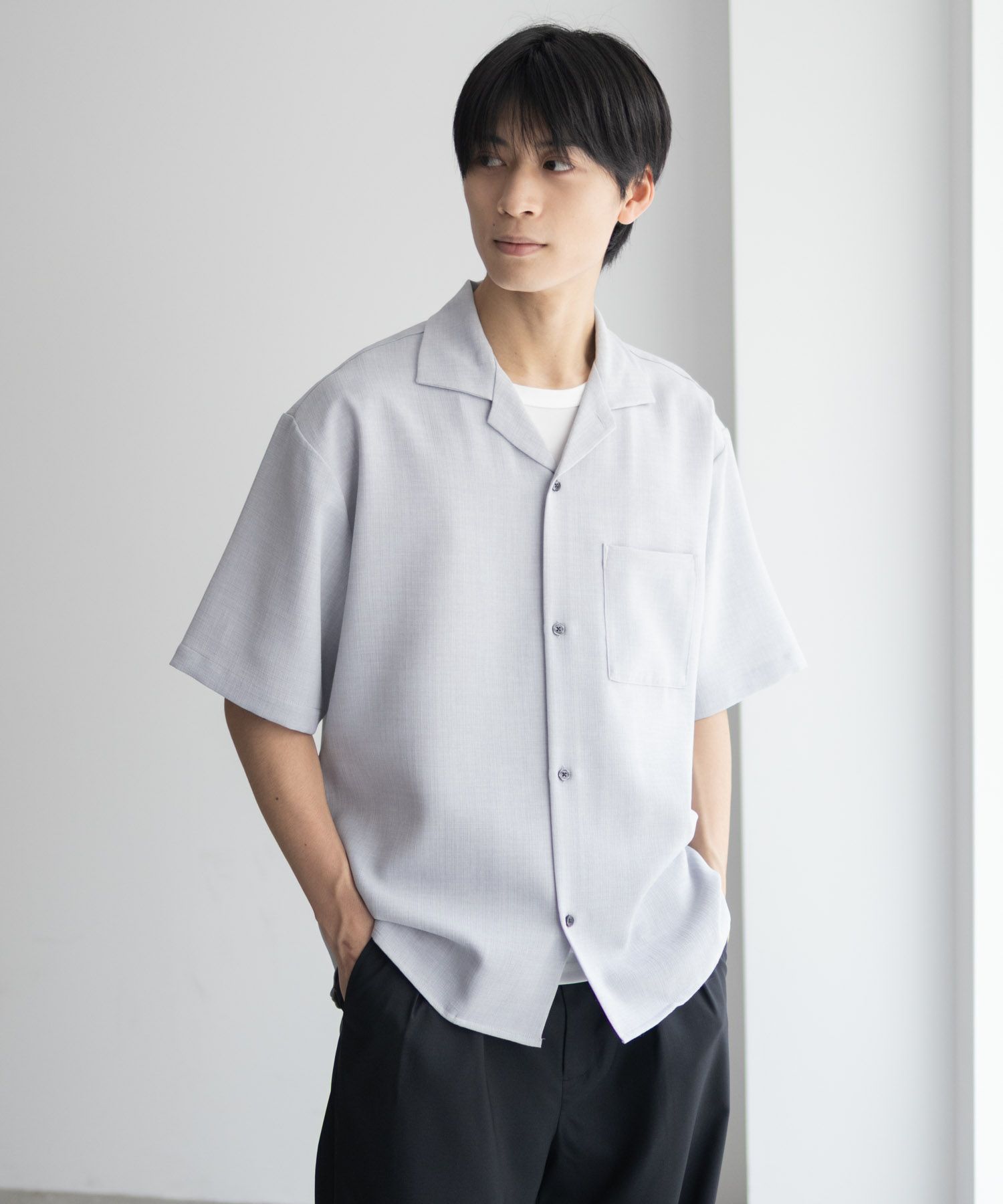 URBAN COLLECTION  リネンライクルーズシャツ メンズ商品サムネイル-1