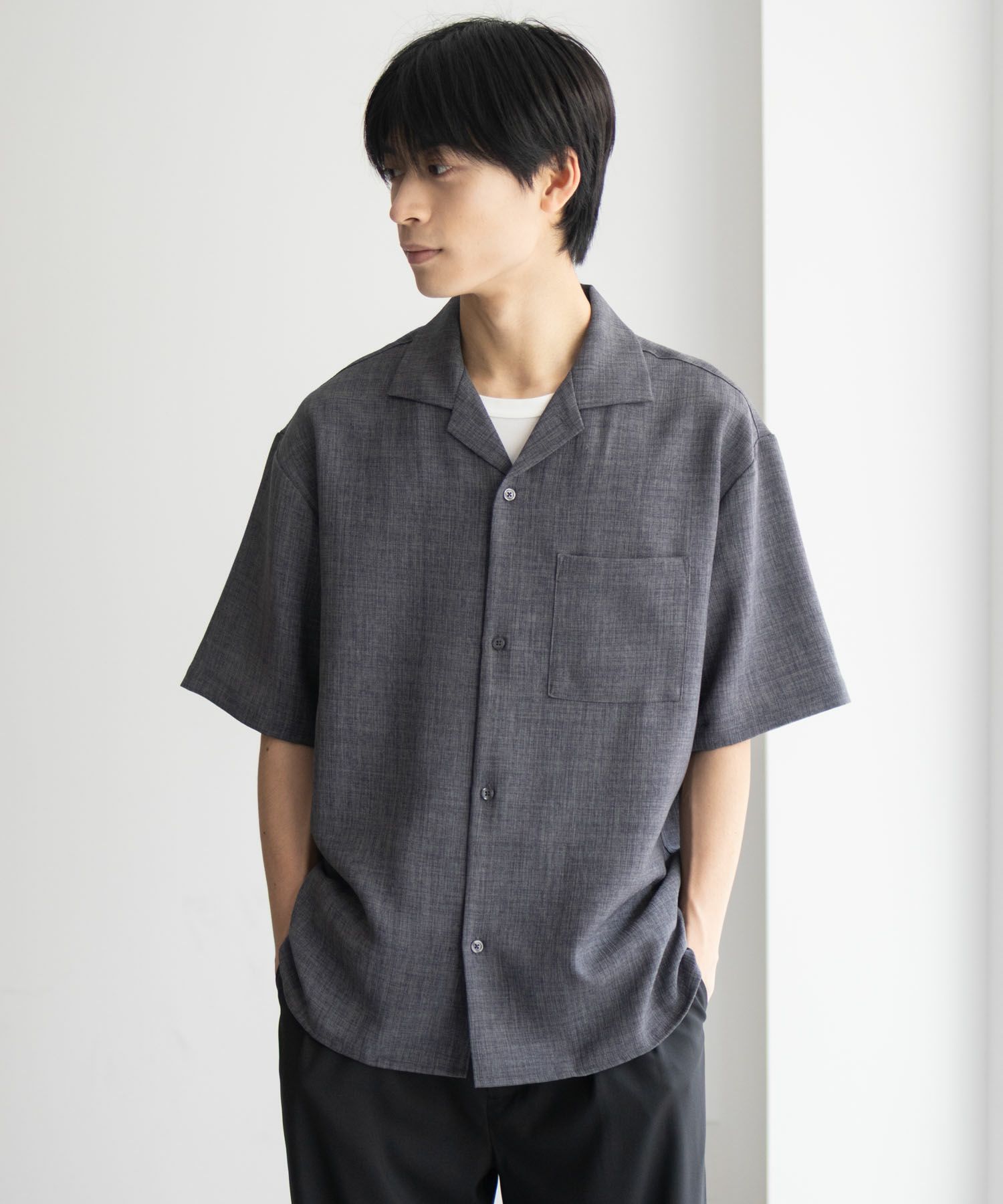 URBAN COLLECTION  リネンライクルーズシャツ メンズ商品サムネイル-2