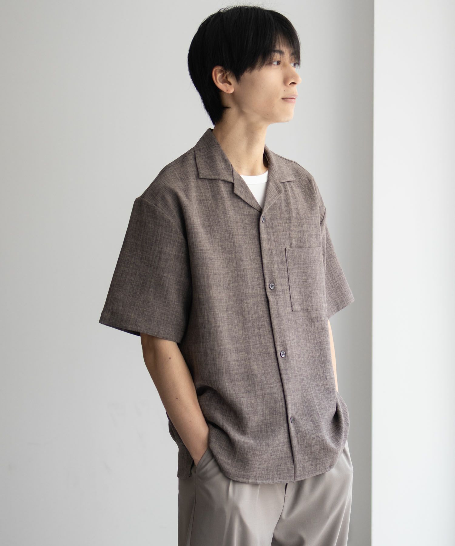 URBAN COLLECTION リネンライクルーズシャツ メンズ