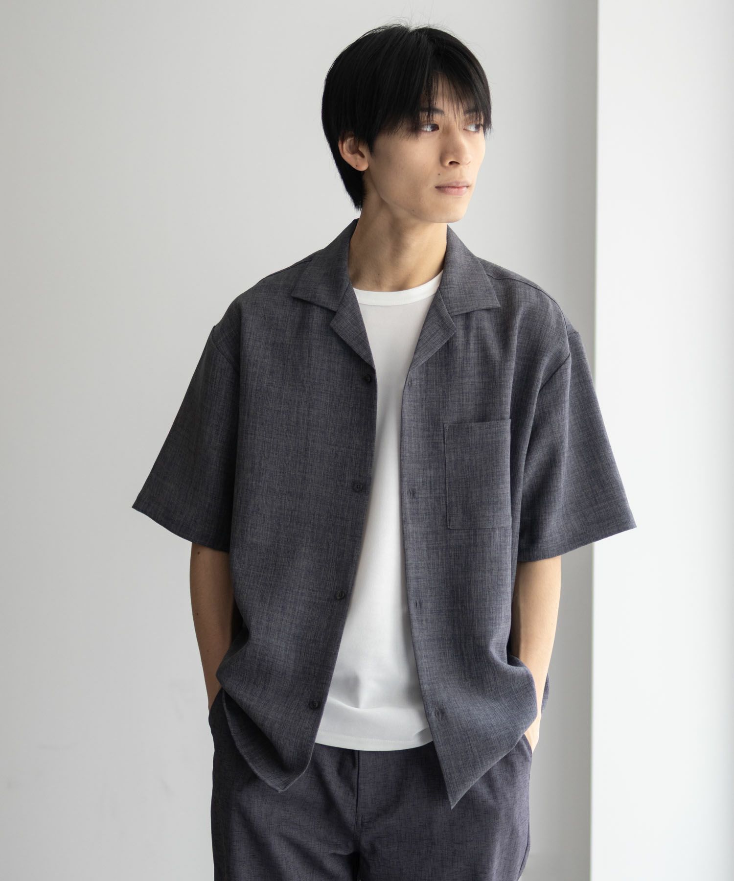 URBAN COLLECTION リネンライクルーズシャツ メンズ