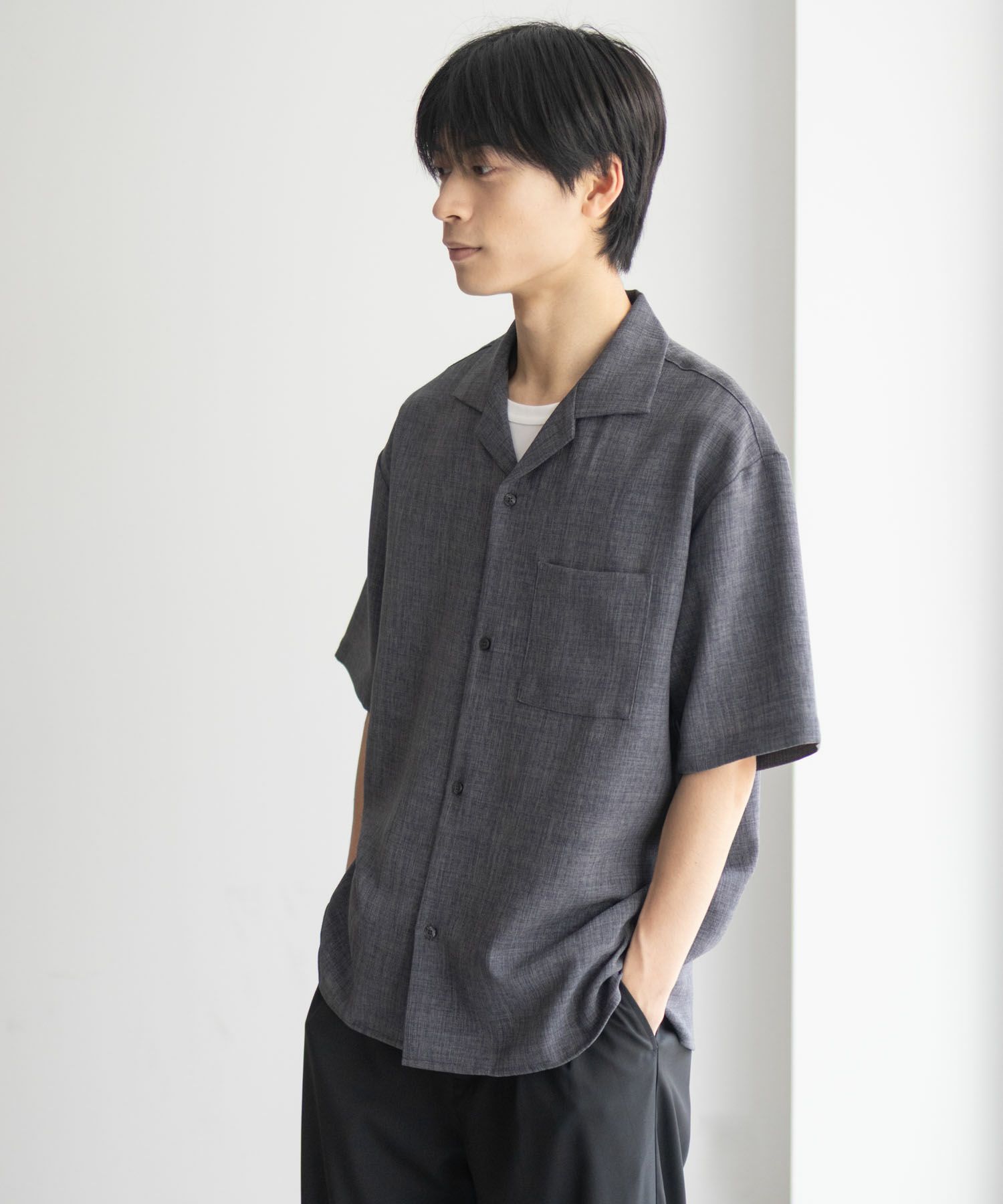 URBAN COLLECTION リネンライクルーズシャツ メンズ