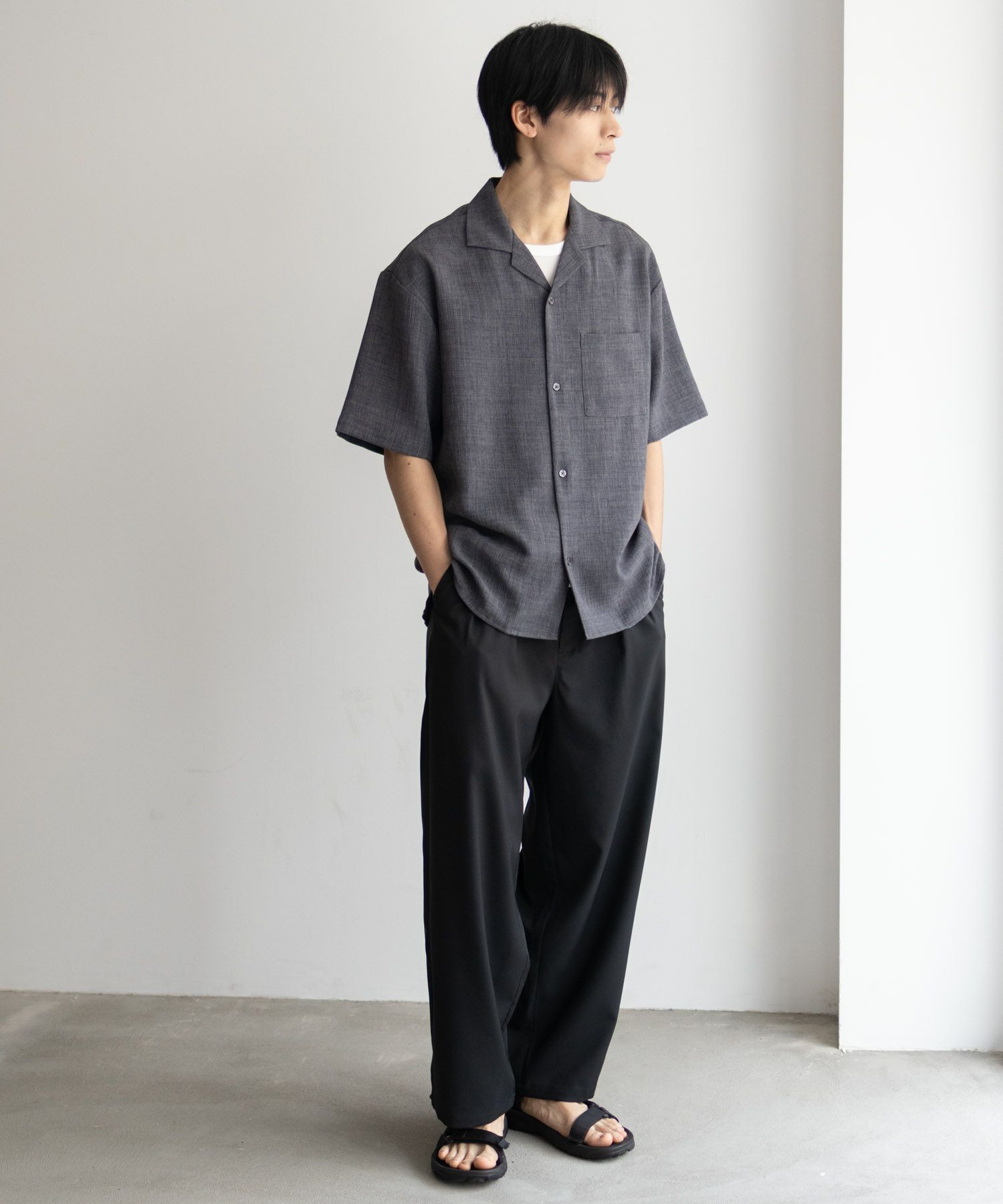 URBAN COLLECTION リネンライクルーズシャツ メンズ