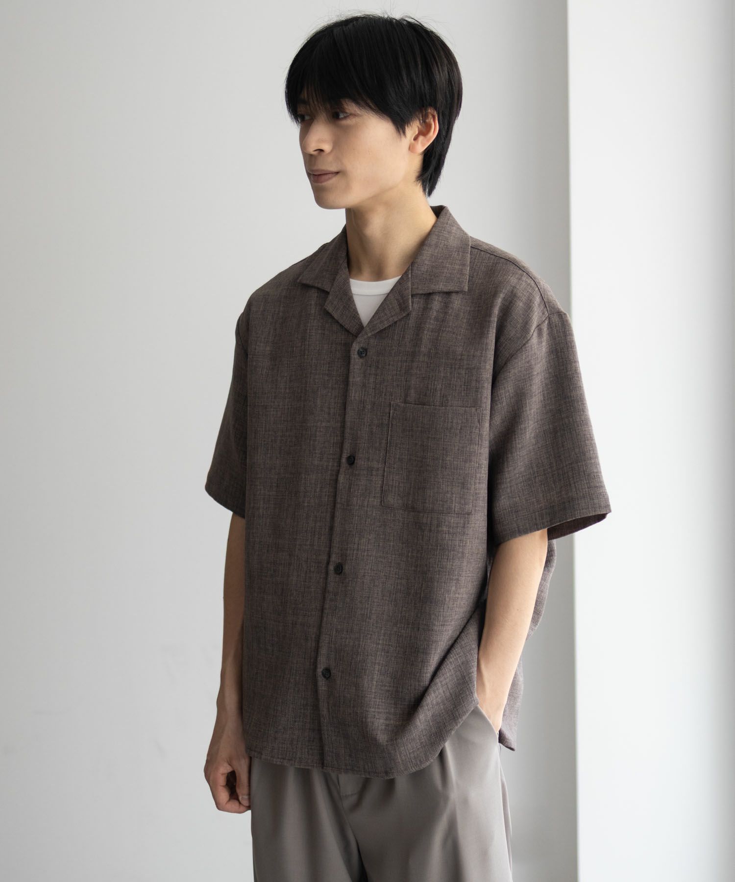 URBAN COLLECTION リネンライクルーズシャツ メンズ