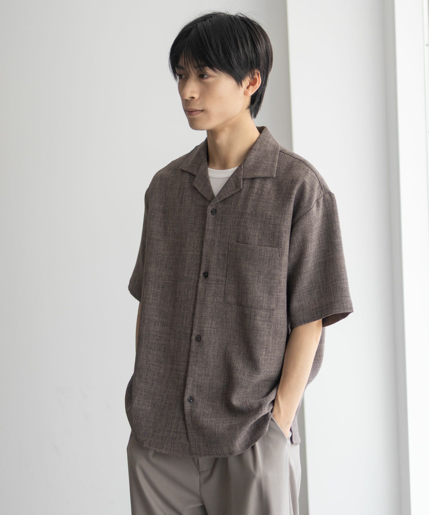 URBAN COLLECTION リネンライクルーズシャツ メンズ
