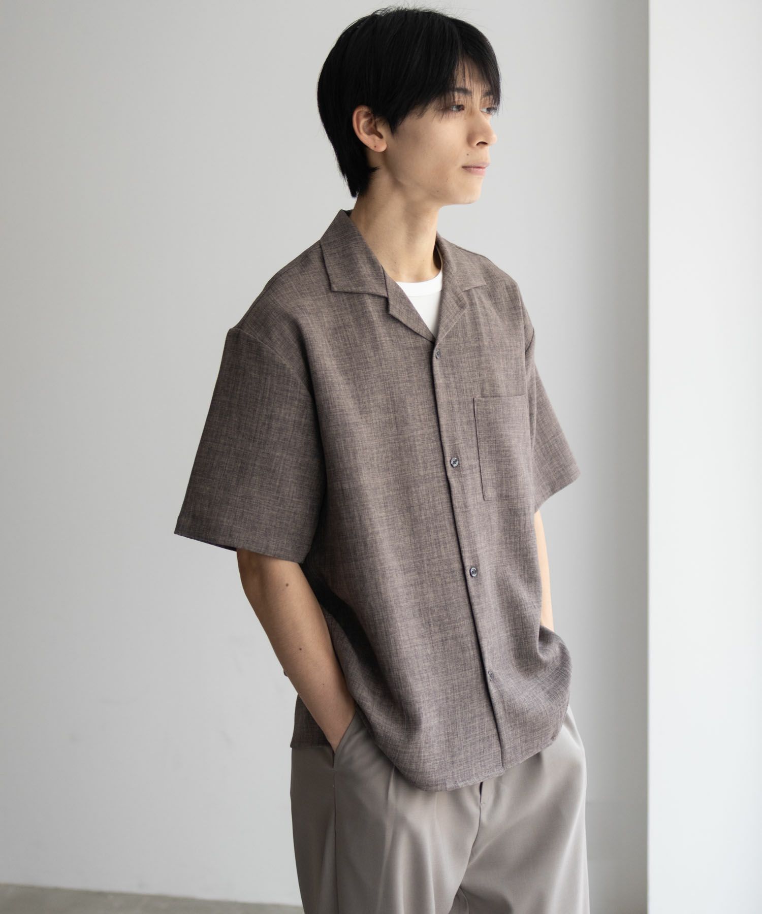 URBAN COLLECTION リネンライクルーズシャツ メンズ