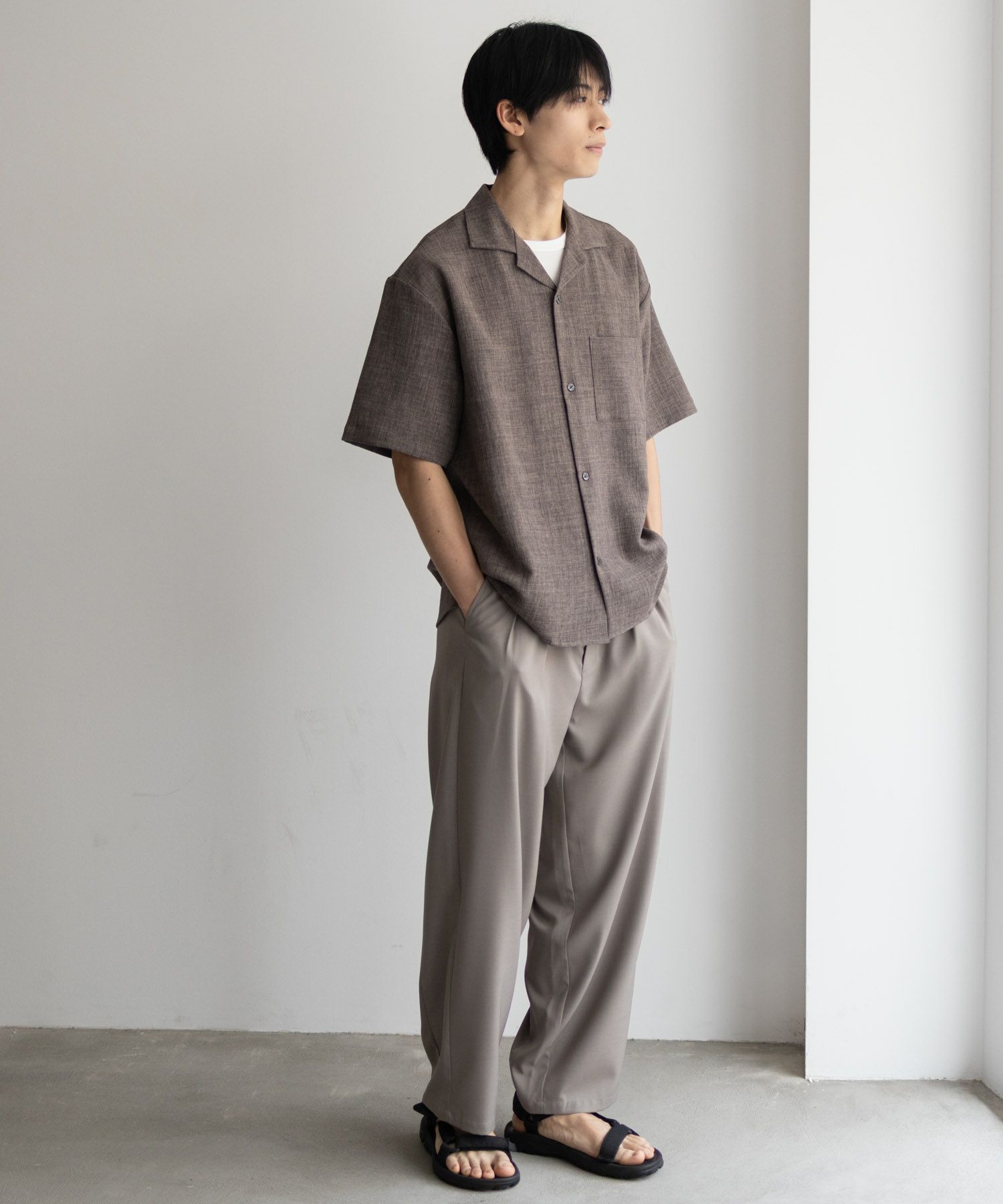 URBAN COLLECTION リネンライクルーズシャツ メンズ