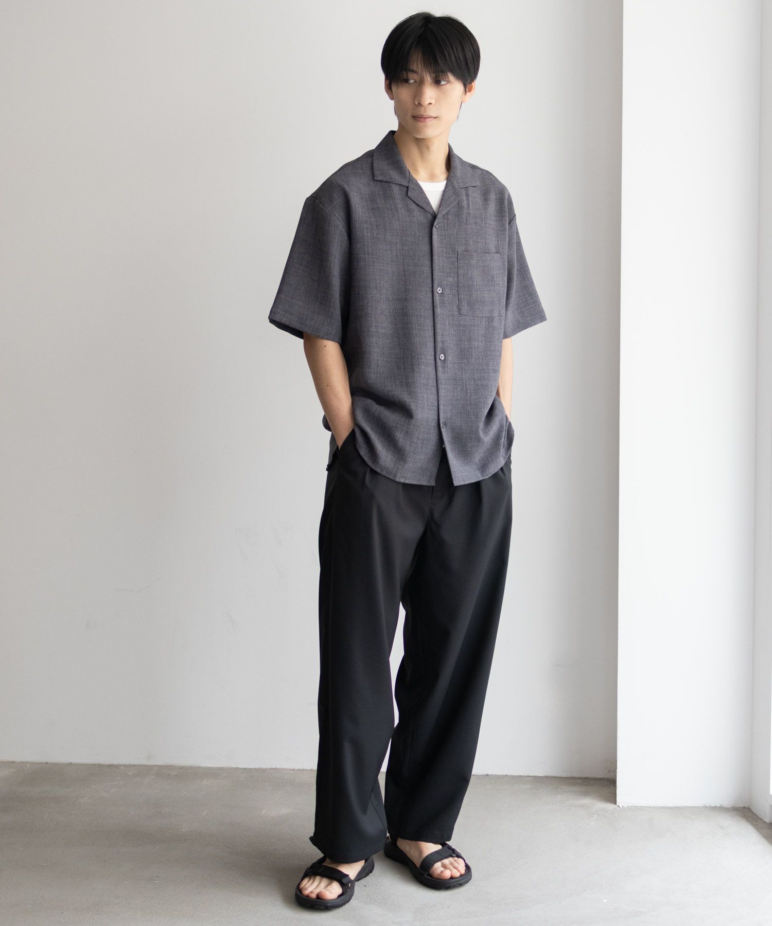 URBAN COLLECTION リネンライクルーズシャツ メンズ