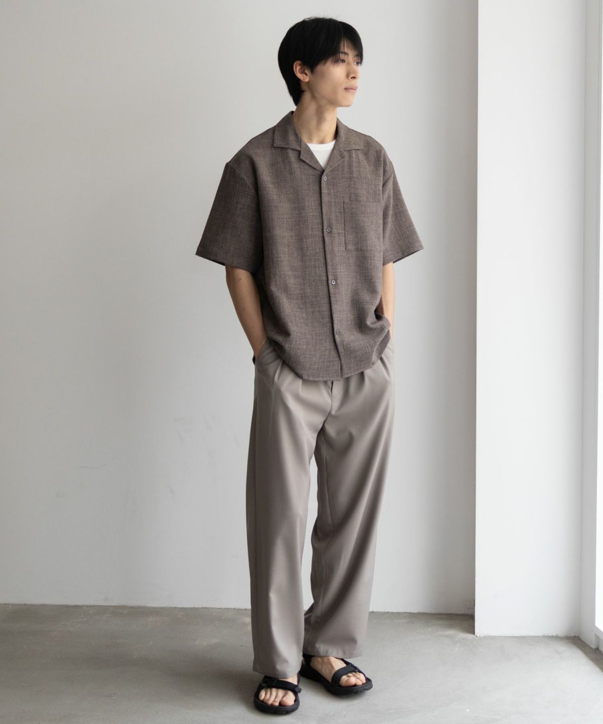 URBAN COLLECTION リネンライクルーズシャツ メンズ