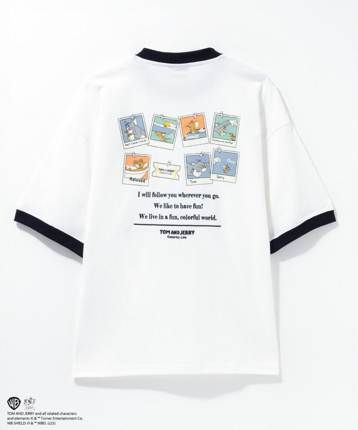 Tom and Jerry レトロリンガーネックTシャツ メンズ ネコポス 対応商品