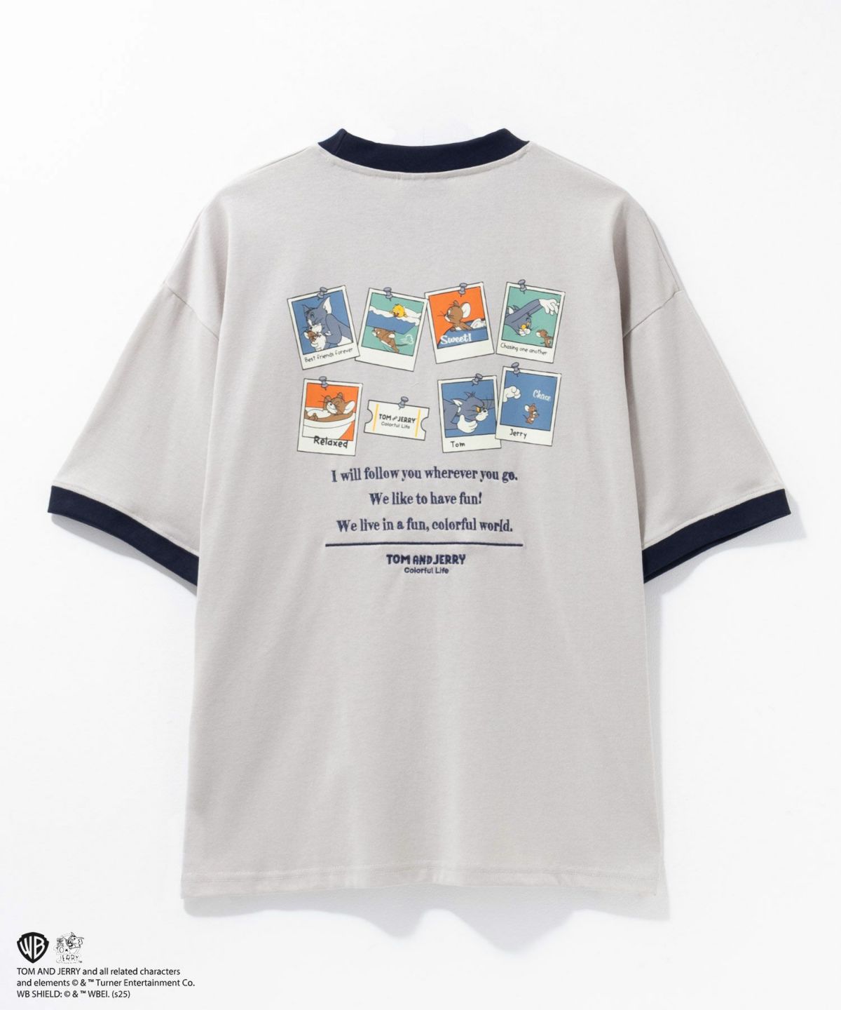 Tom and Jerry レトロリンガーネックTシャツ メンズ ネコポス 対応商品