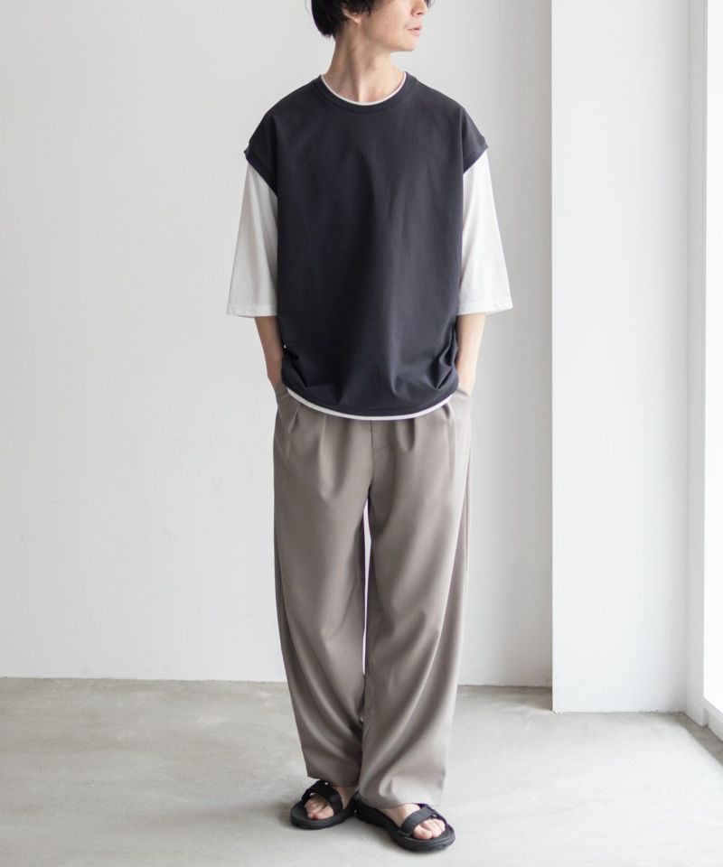 URBAN COLLECTION カットサッカーベストレイヤードTシャツ メンズ商品画像-15