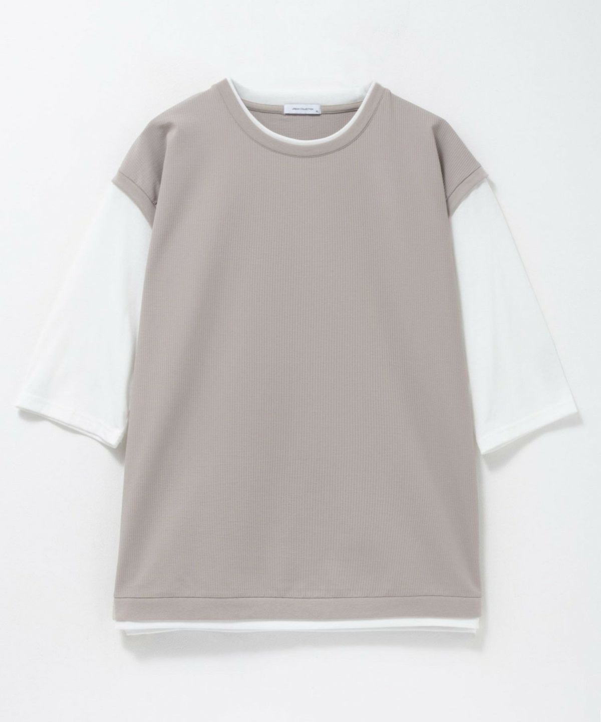 URBAN COLLECTION カットサッカーベストレイヤードTシャツ メンズ