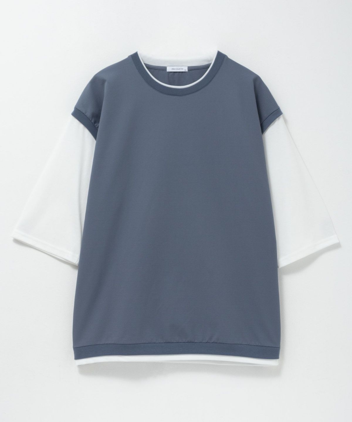 URBAN COLLECTION カットサッカーベストレイヤードTシャツ メンズ