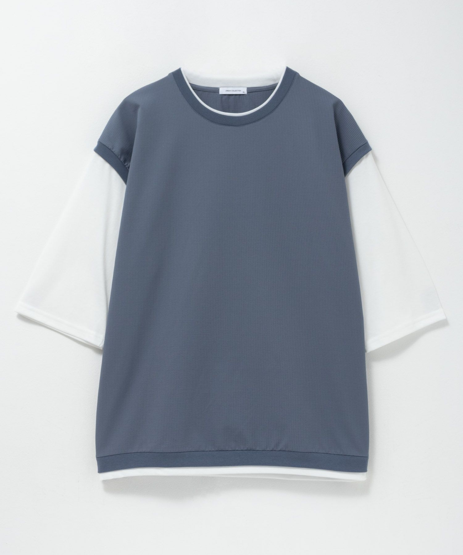 URBAN COLLECTION カットサッカーベストレイヤードTシャツ メンズ