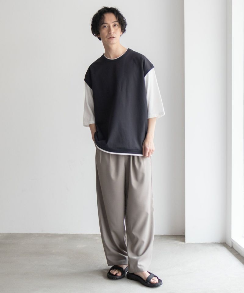 URBAN COLLECTION カットサッカーベストレイヤードTシャツ メンズ商品画像-30