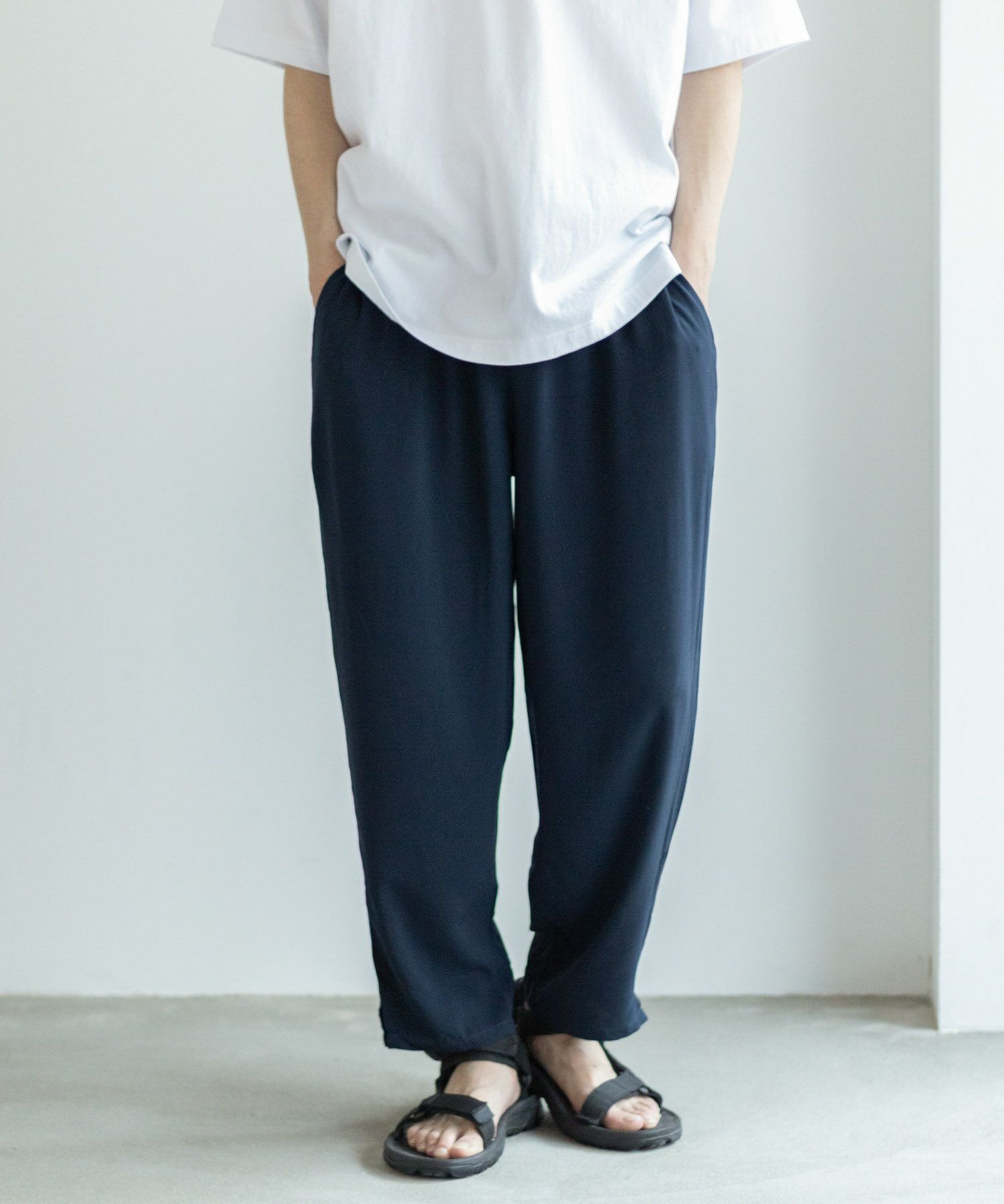 NAVY SARARI レーヨンアンクルパンツ メンズ