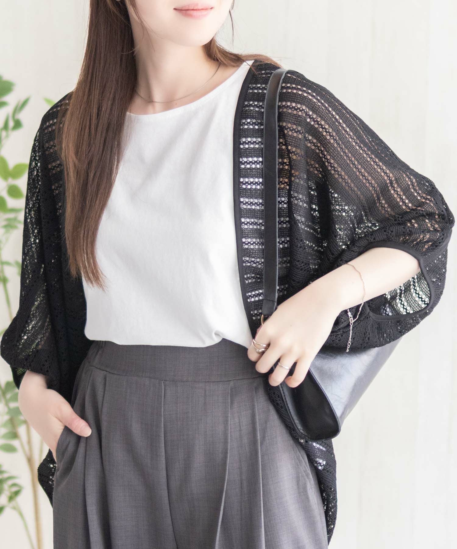 Howdy Marie メッシュレースモモンガカーディガン レディース