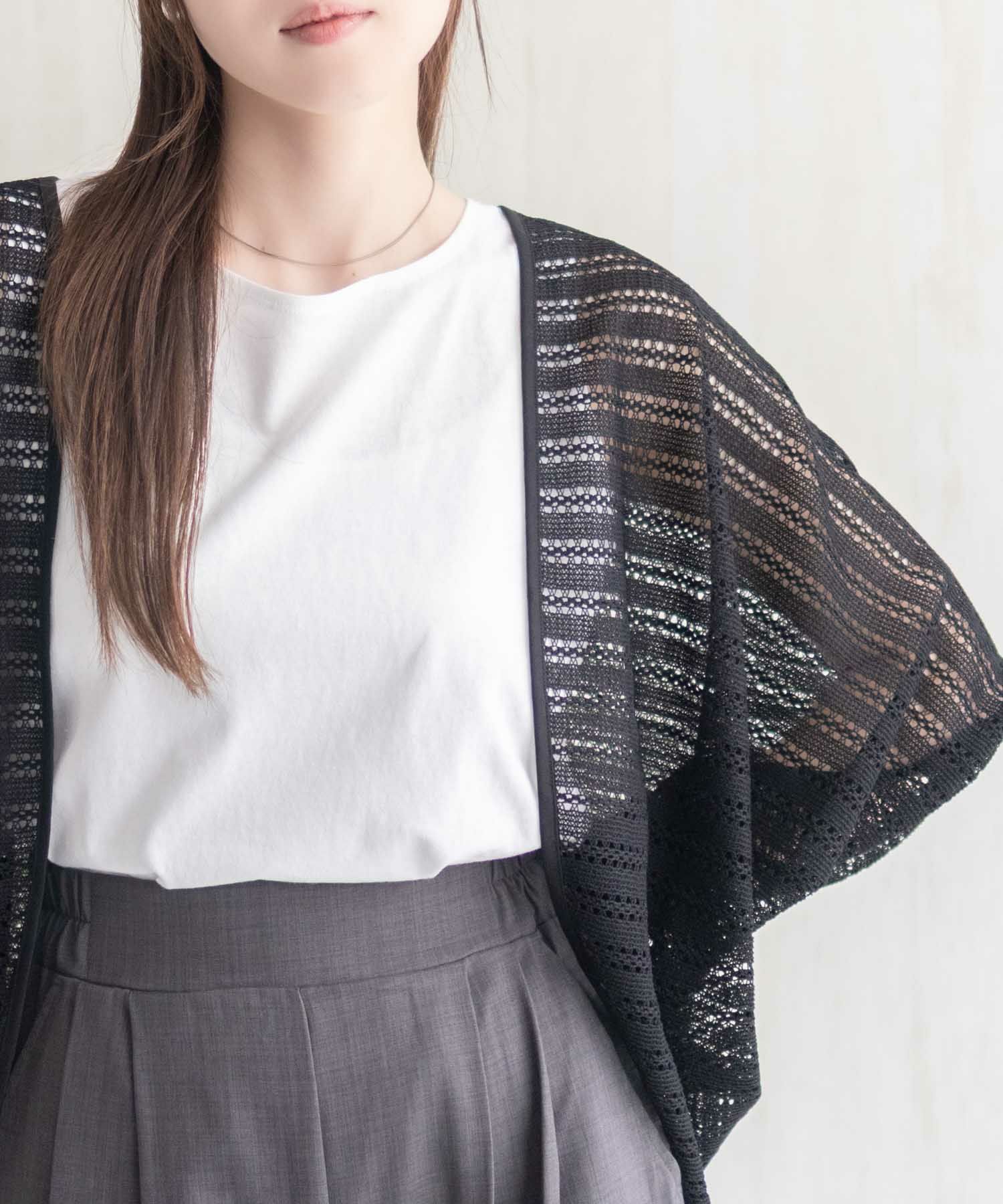Howdy Marie メッシュレースモモンガカーディガン レディース