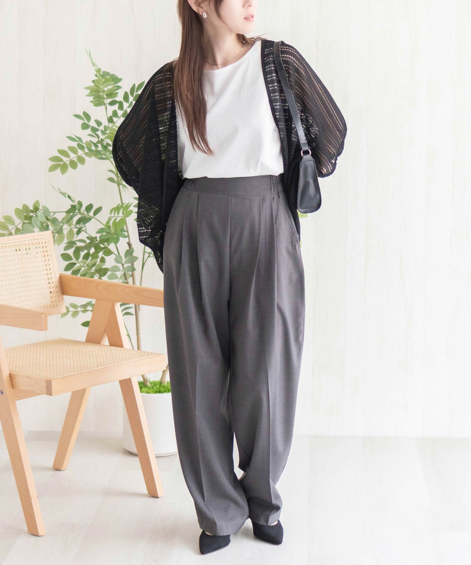 Howdy Marie メッシュレースモモンガカーディガン レディース