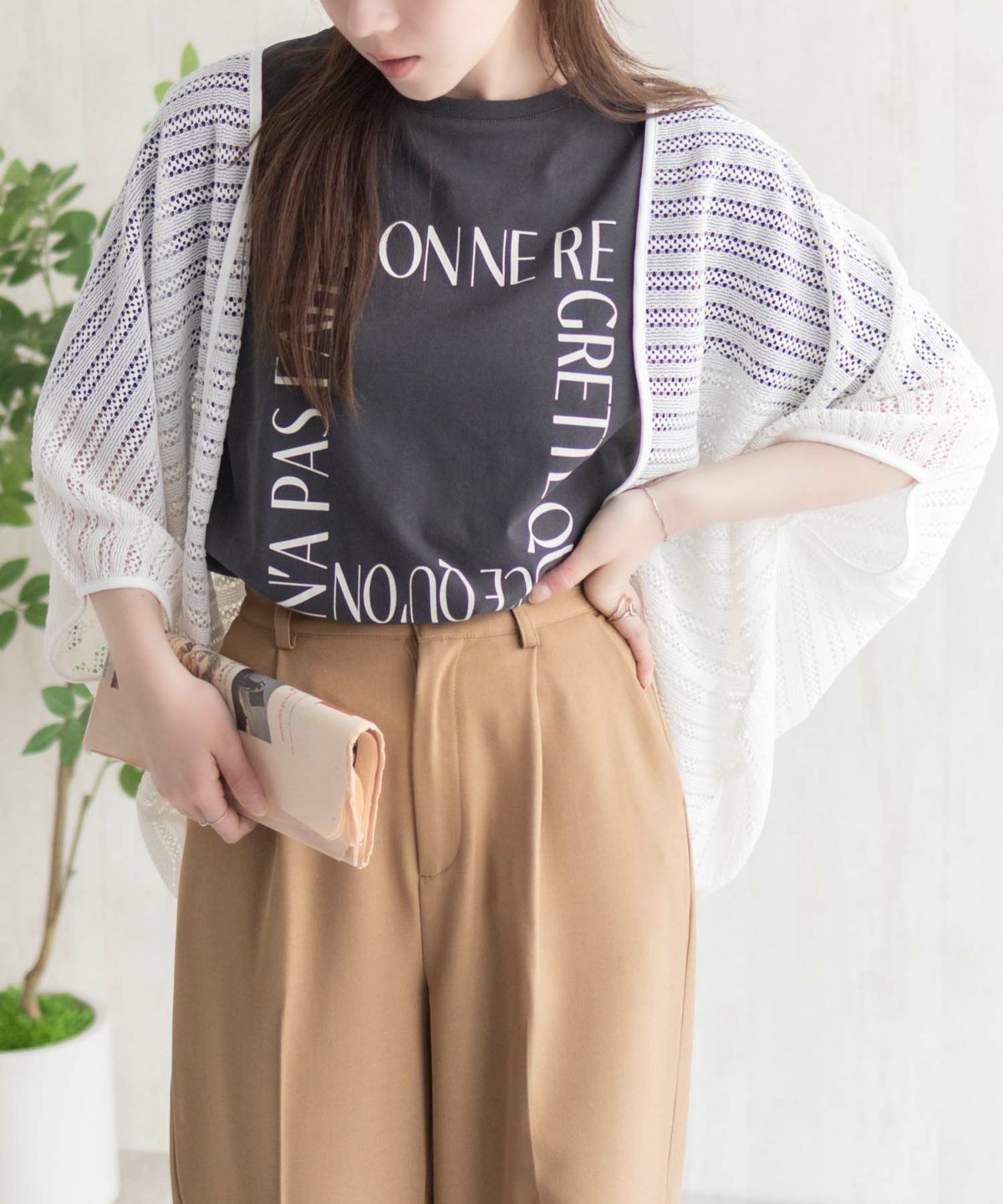 Howdy Marie メッシュレースモモンガカーディガン レディース