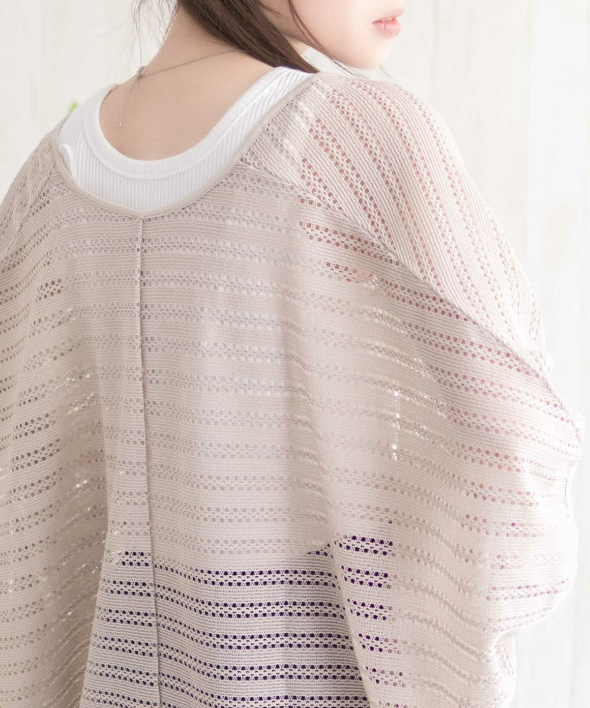 Howdy Marie メッシュレースモモンガカーディガン レディース