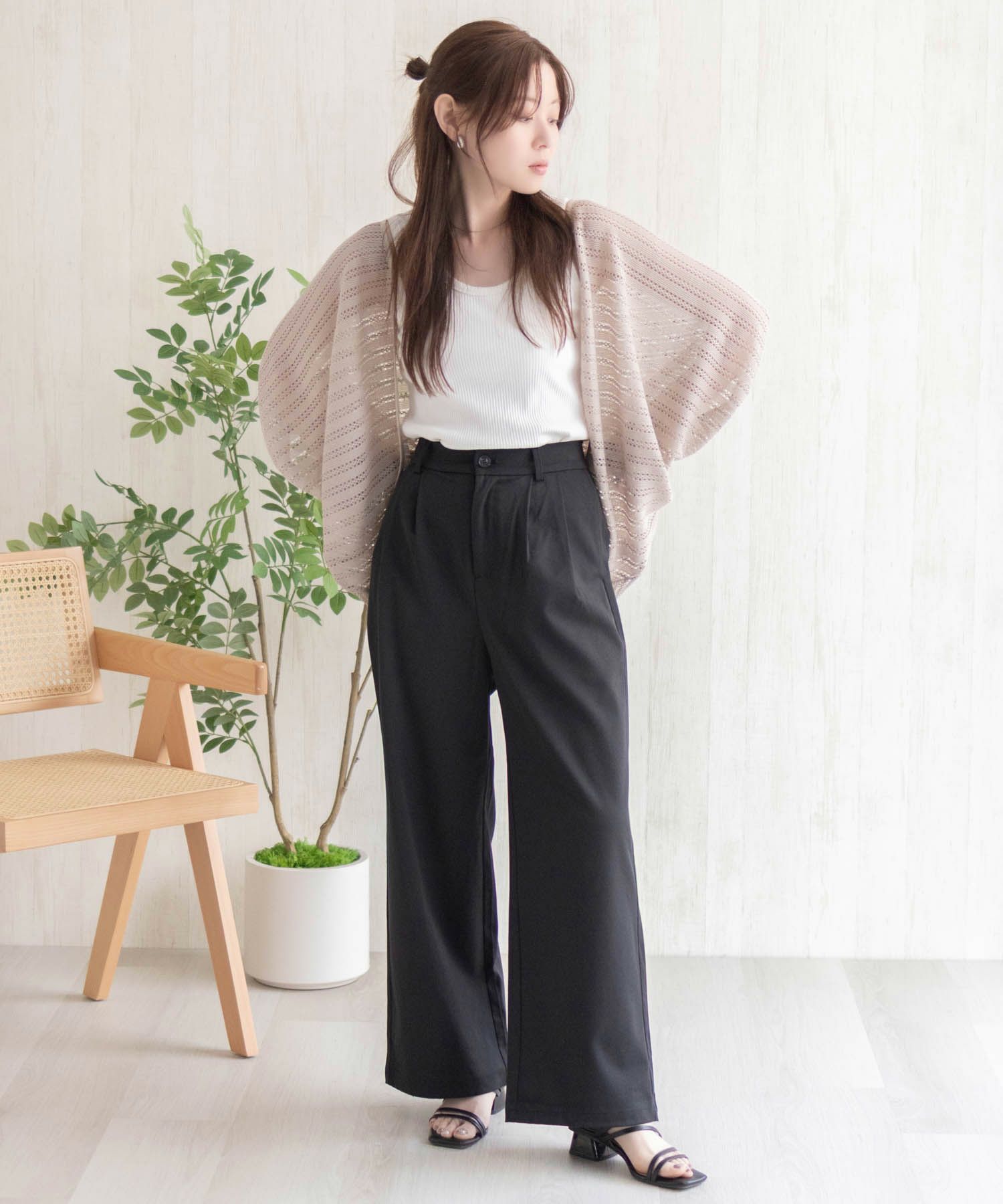 Howdy Marie メッシュレースモモンガカーディガン レディース