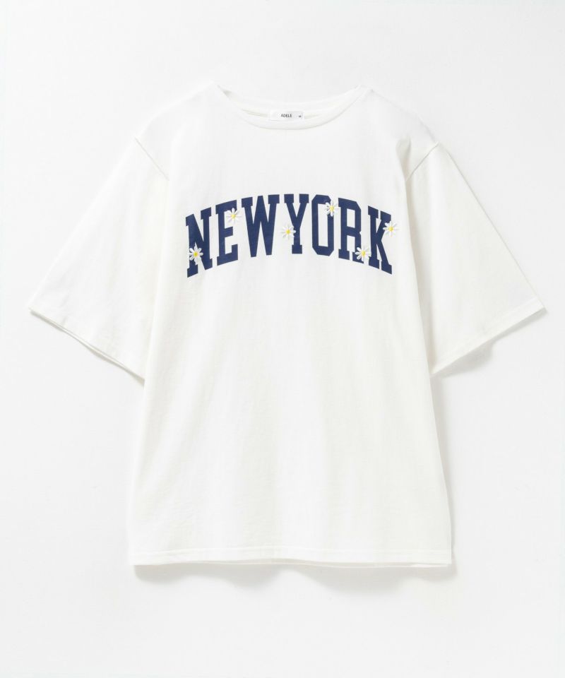 フラワー刺繍カレッジTシャツ レディース メール便 対応商品商品画像-11