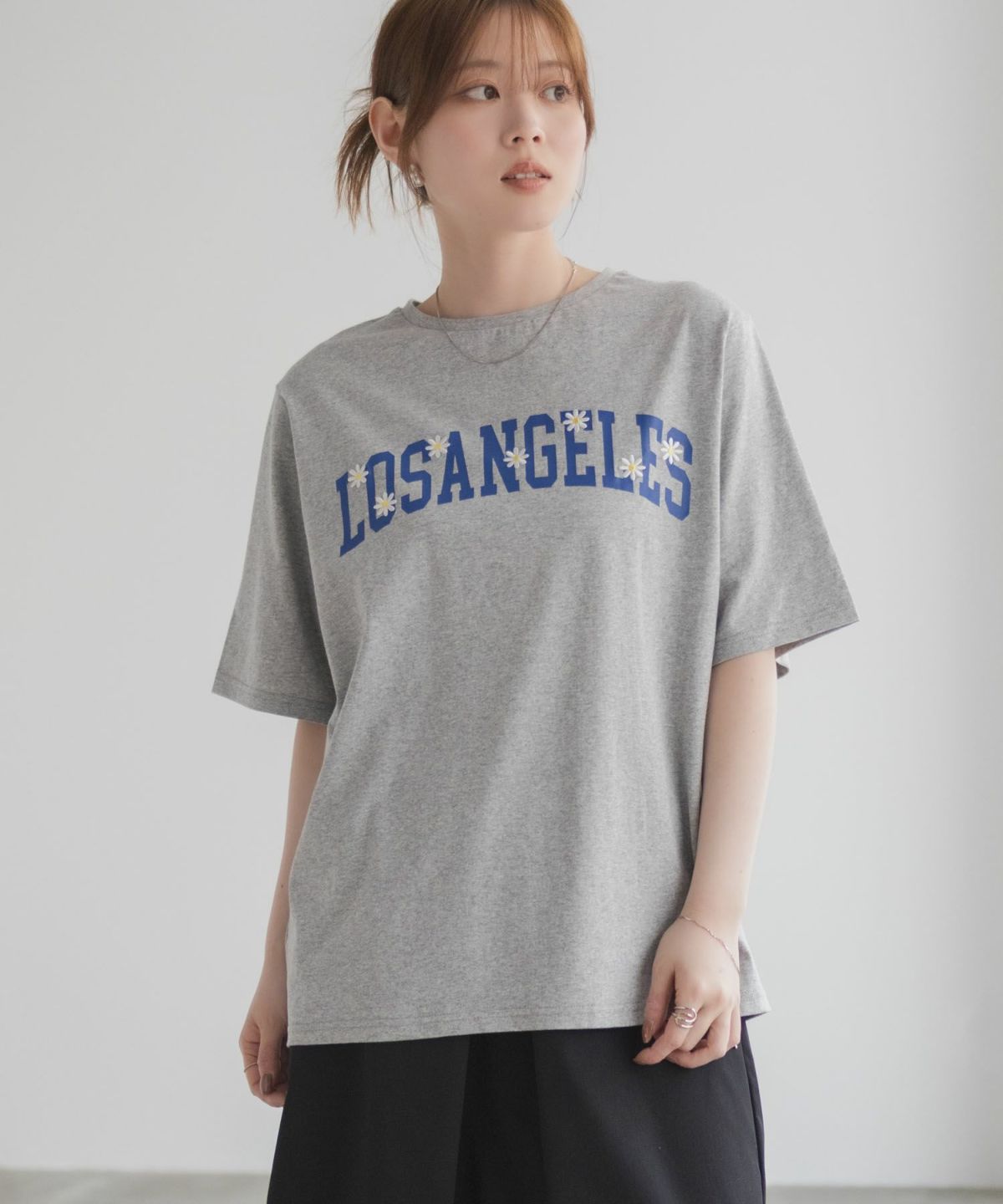 フラワー刺繍カレッジTシャツ レディース ネコポス 対応商品