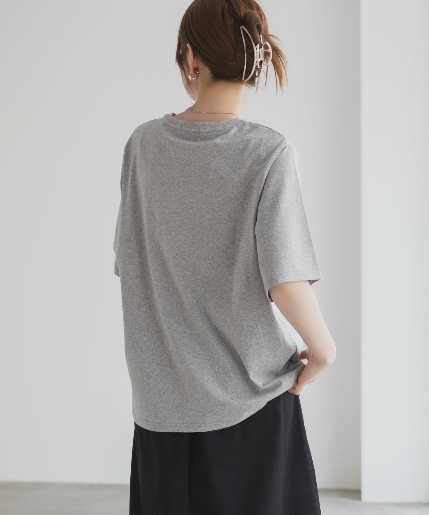 フラワー刺繍カレッジTシャツ レディース メール便 対応商品商品サムネイル-4