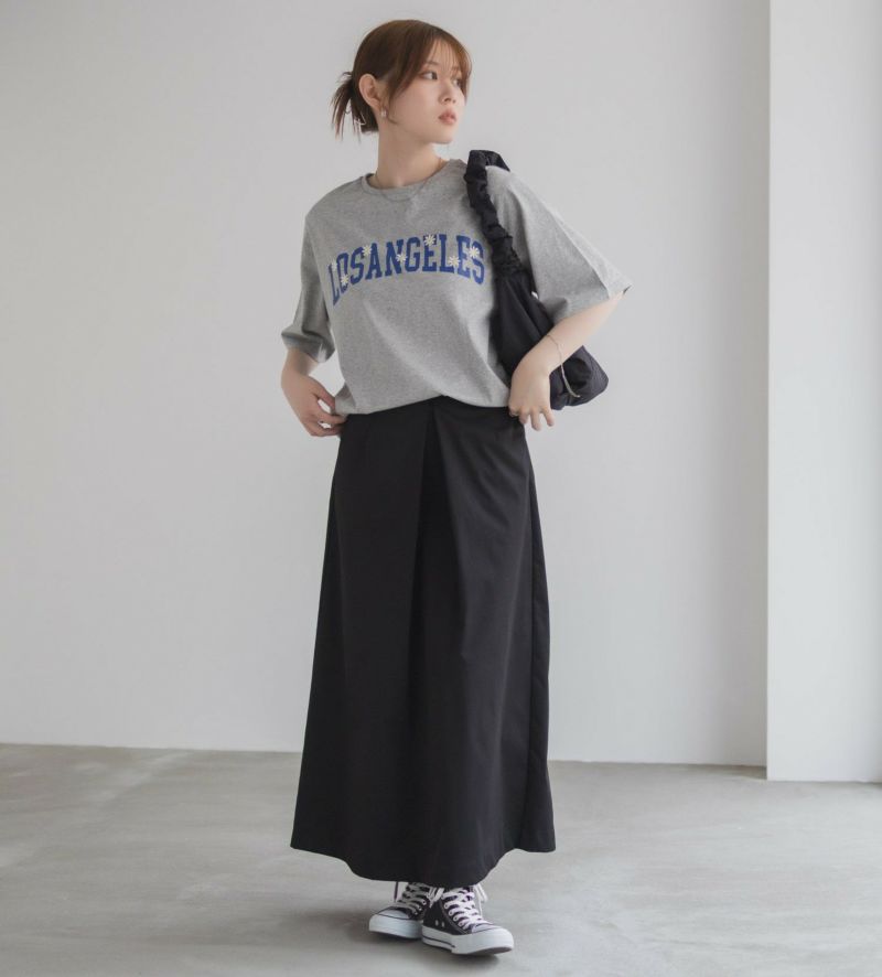 フラワー刺繍カレッジTシャツ レディース メール便 対応商品商品画像-9