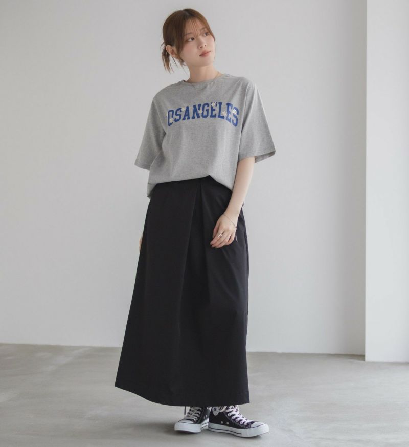 フラワー刺繍カレッジTシャツ レディース メール便 対応商品商品画像-10